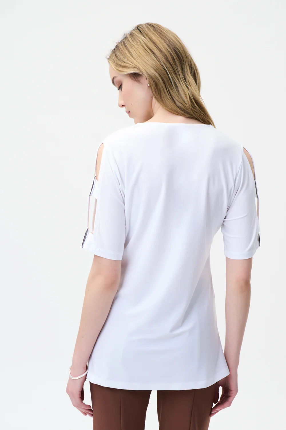 Joseph Ribkoff Vanilla Cut-Out Detail Top Style 221021 - Image 4