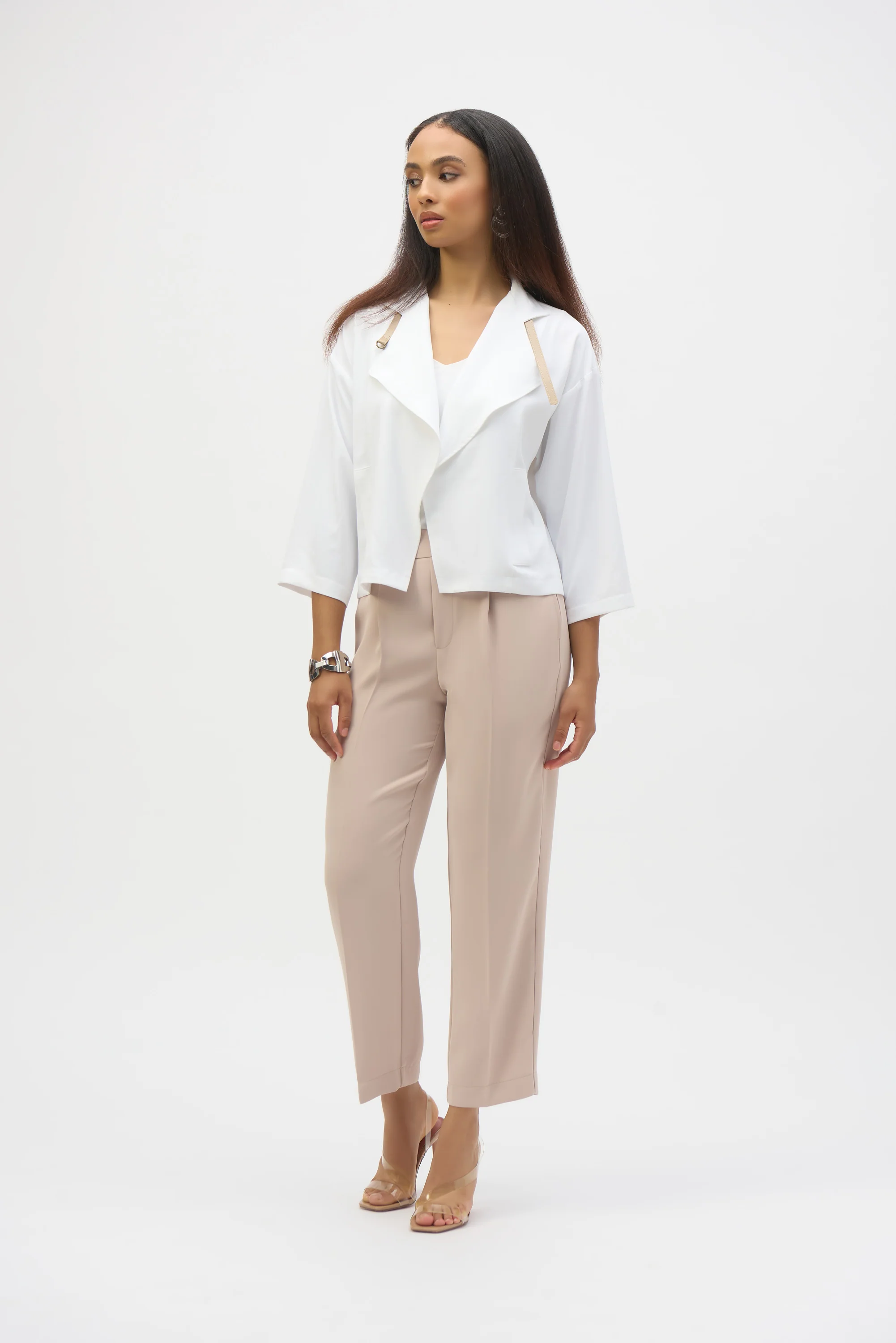Joseph Ribkoff Vanilla Eggshell Boxy Cover-Up Style 252149 - Image 2