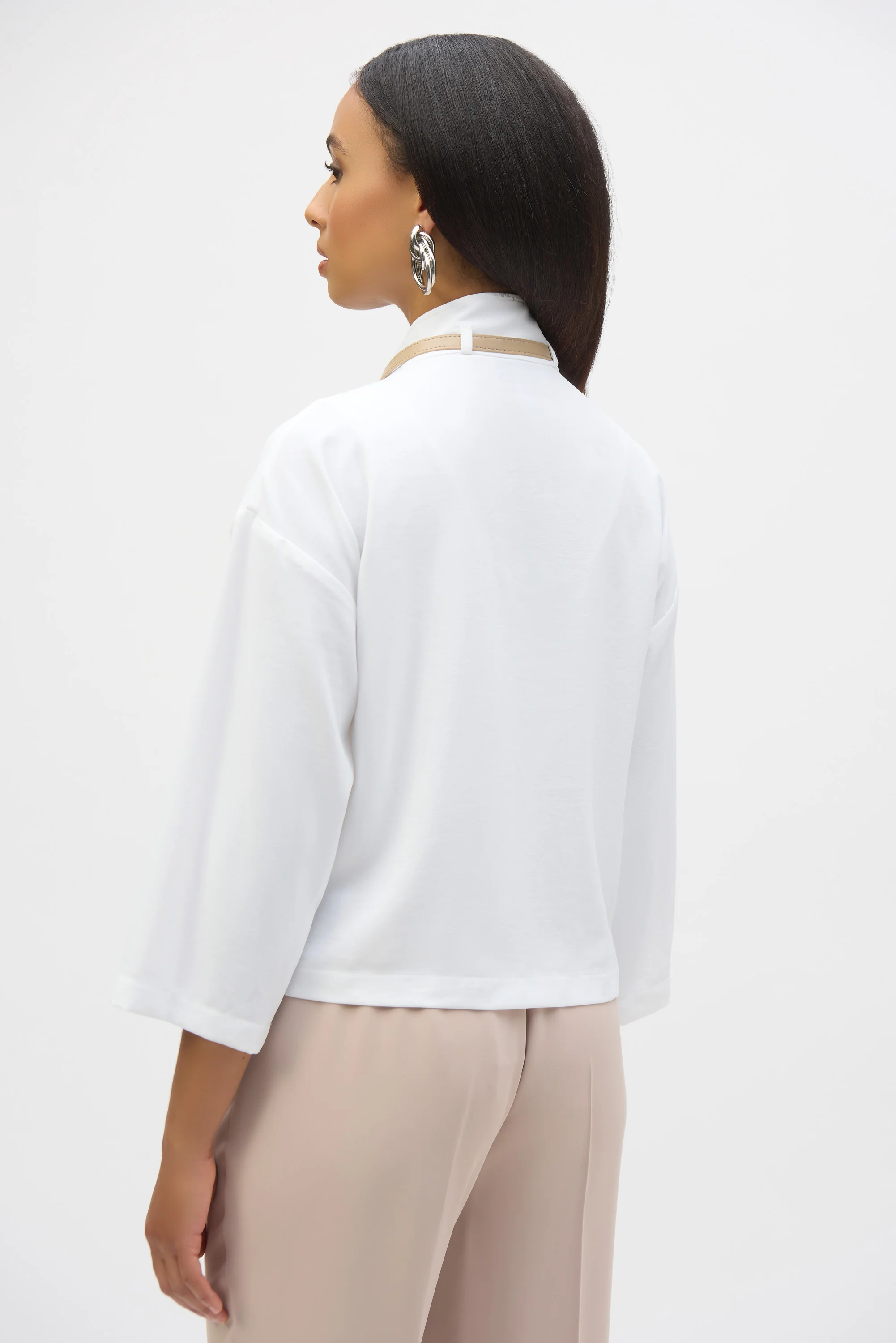 Joseph Ribkoff Vanilla Eggshell Boxy Cover-Up Style 252149 - Image 4