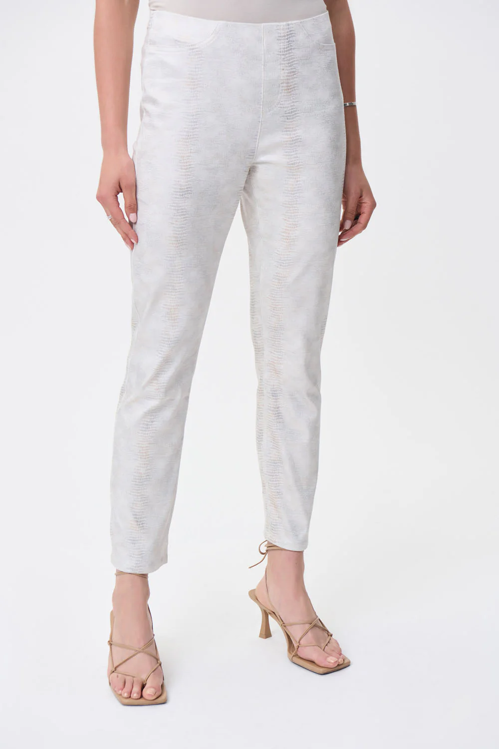 Joseph Ribkoff Vanilla/Gold Denim Pants Style 231957 - Image 3