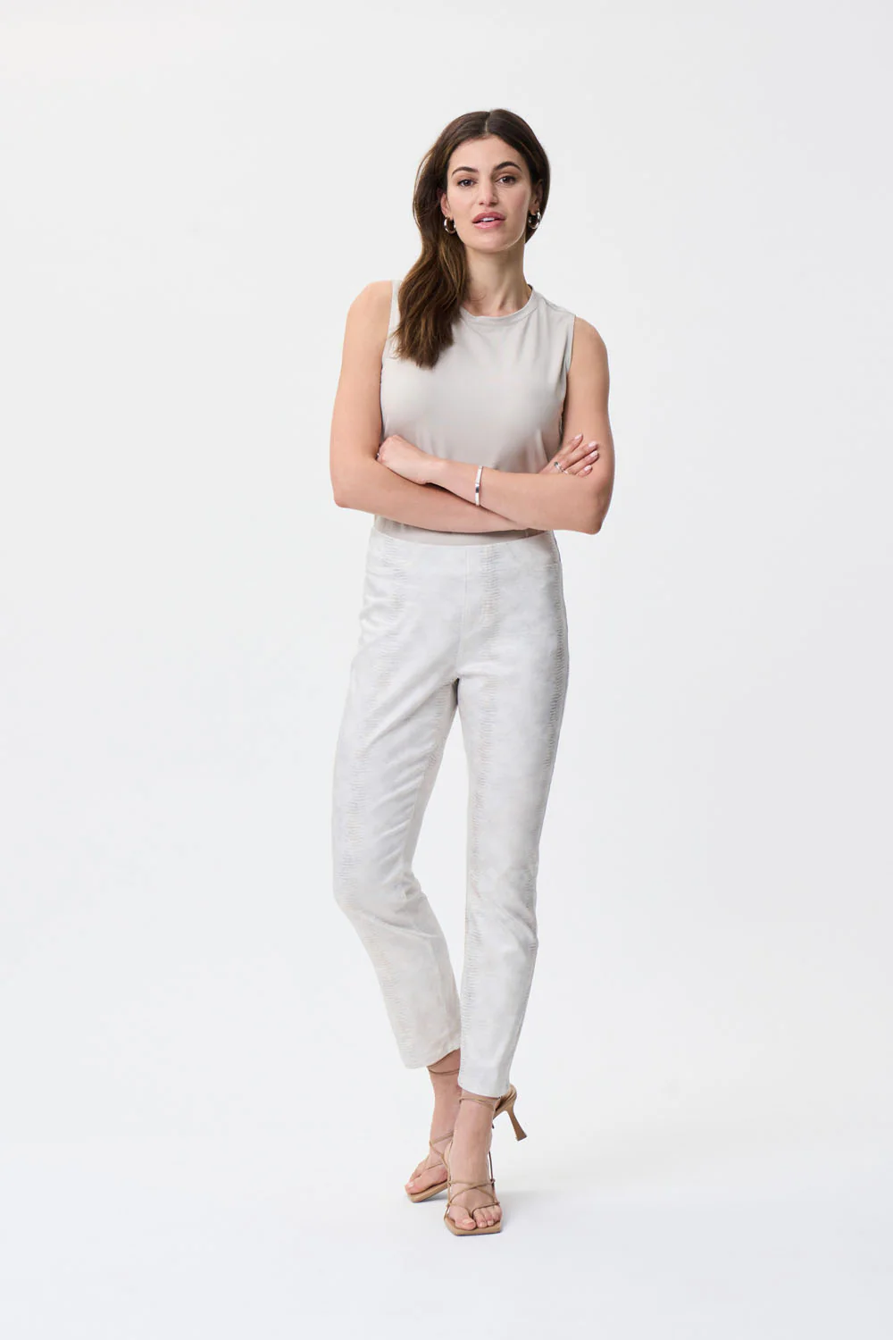 Joseph Ribkoff Vanilla/Gold Denim Pants Style 231957 - Image 4