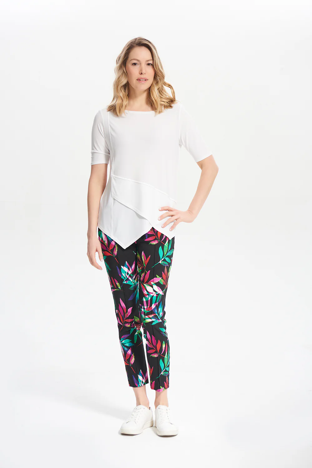Joseph Ribkoff Vanilla Handkerchief Hem Top Style 212023 - Image 2