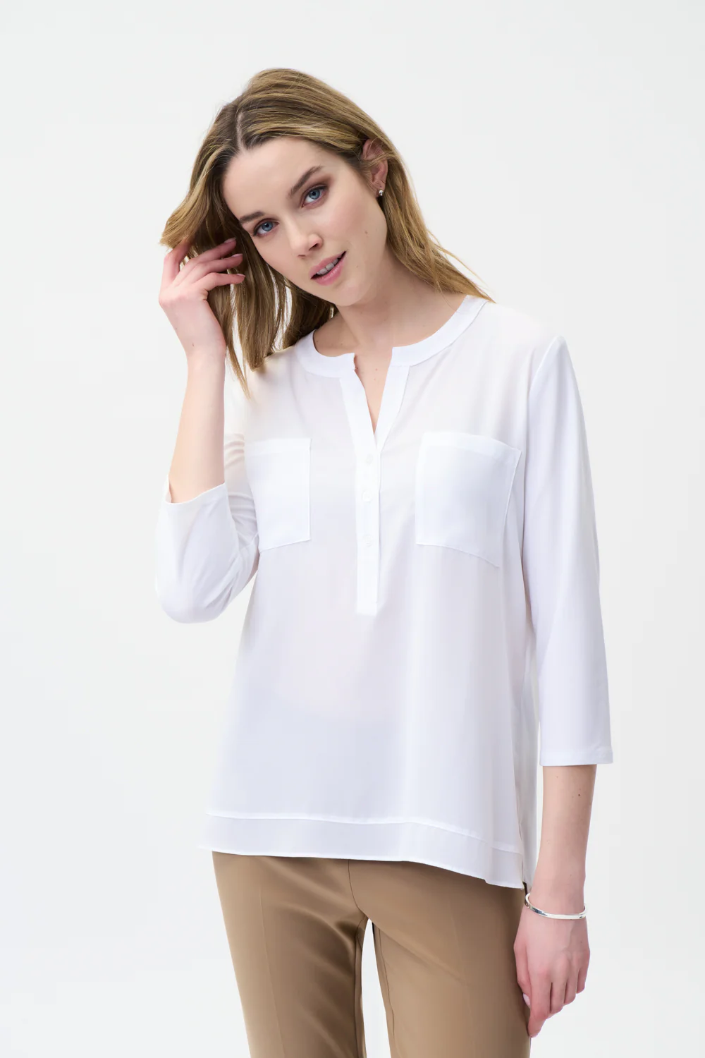 Joseph Ribkoff Vanilla Henley Top Style 221027 - Image 2