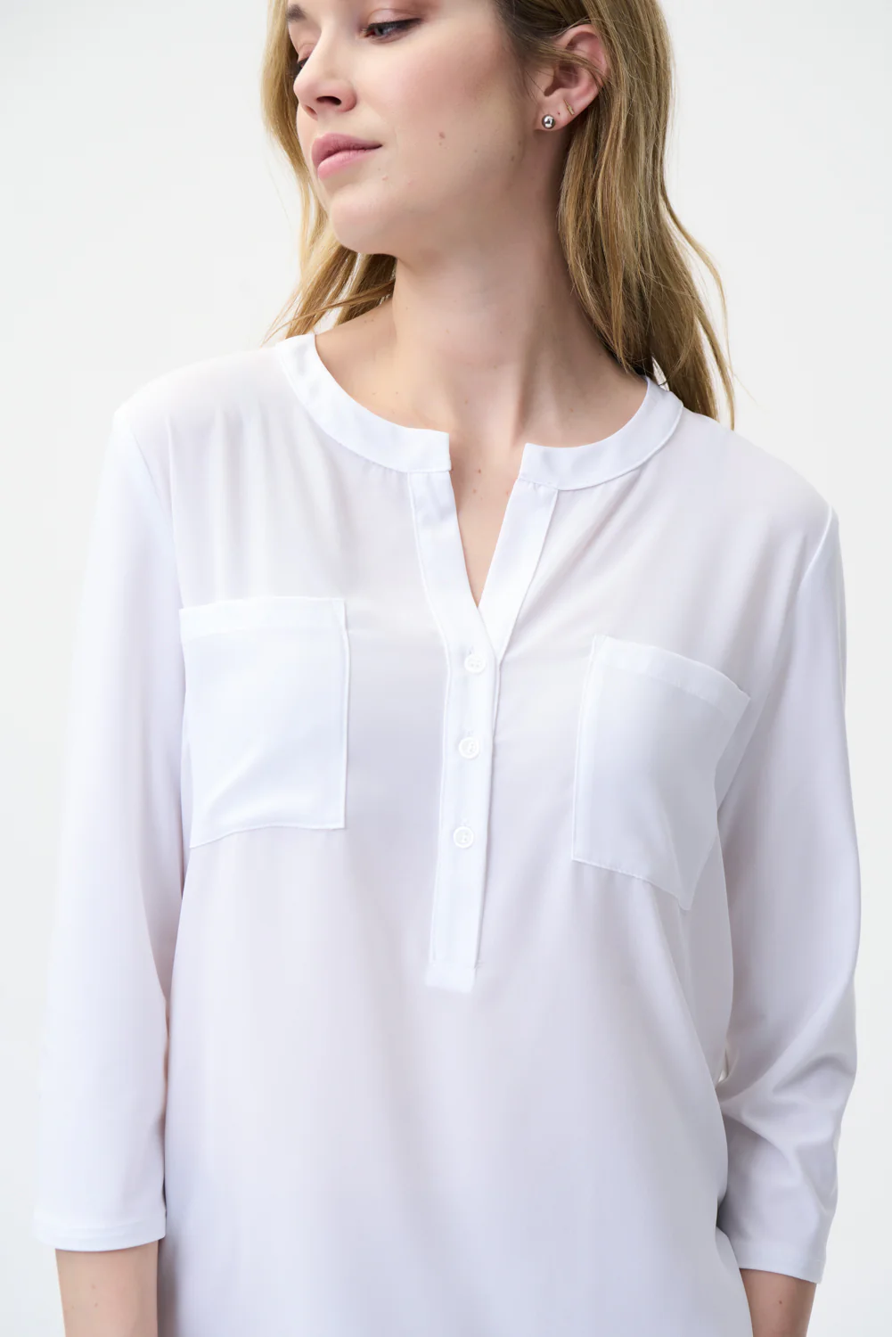 Joseph Ribkoff Vanilla Henley Top Style 221027 - Image 3