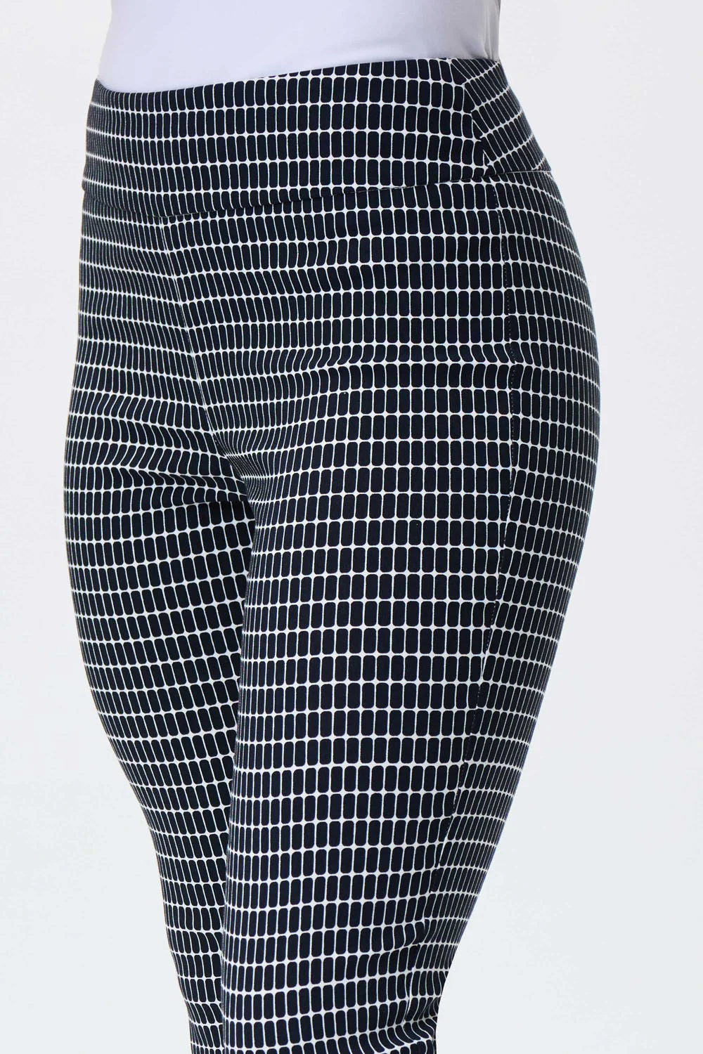 Joseph Ribkoff Vanilla/Midnight Blue Pants Style 231281 - Image 3