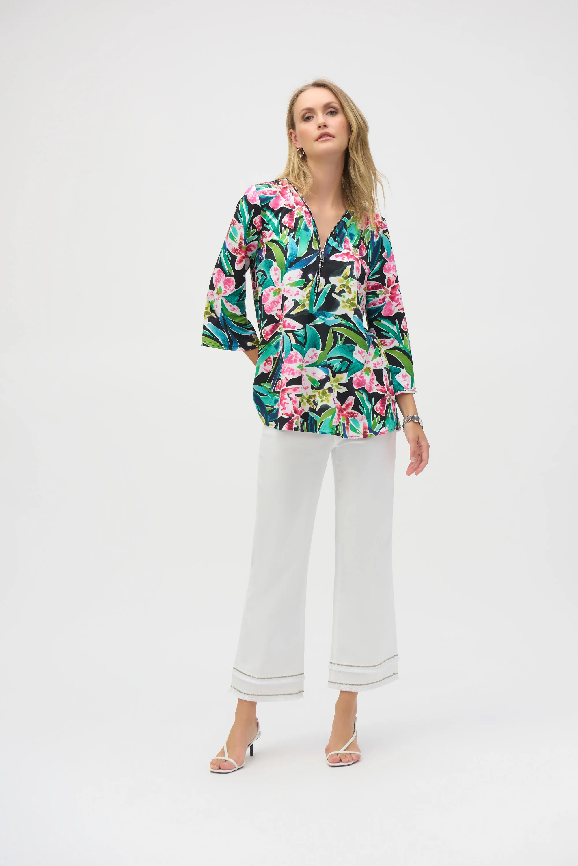 Joseph Ribkoff Tropical Print Fit and Flare Tunic Style 252157 - Image 2