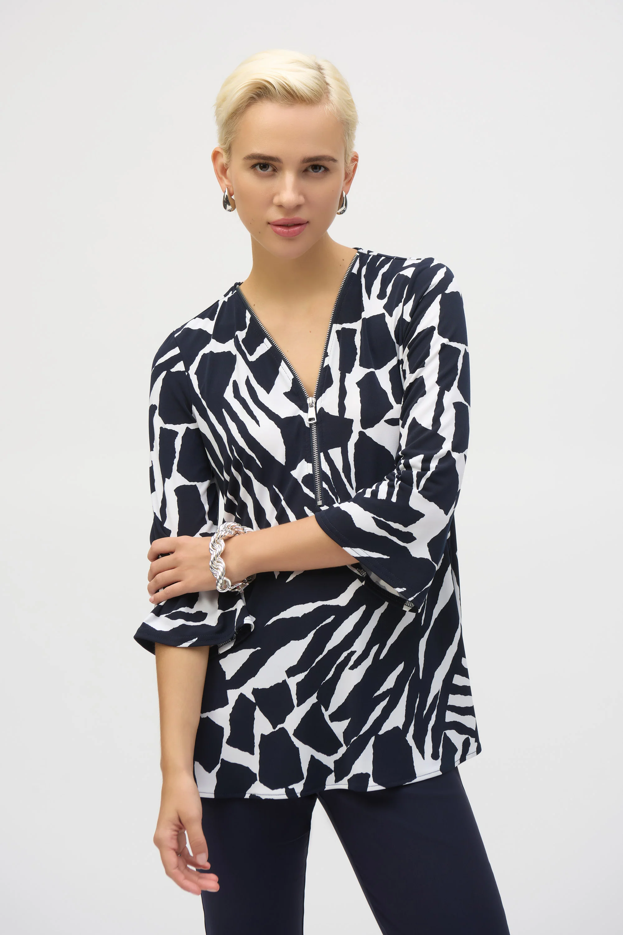 Joseph Ribkoff Tropical Print Fit and Flare Tunic Style 252157 - Image 4