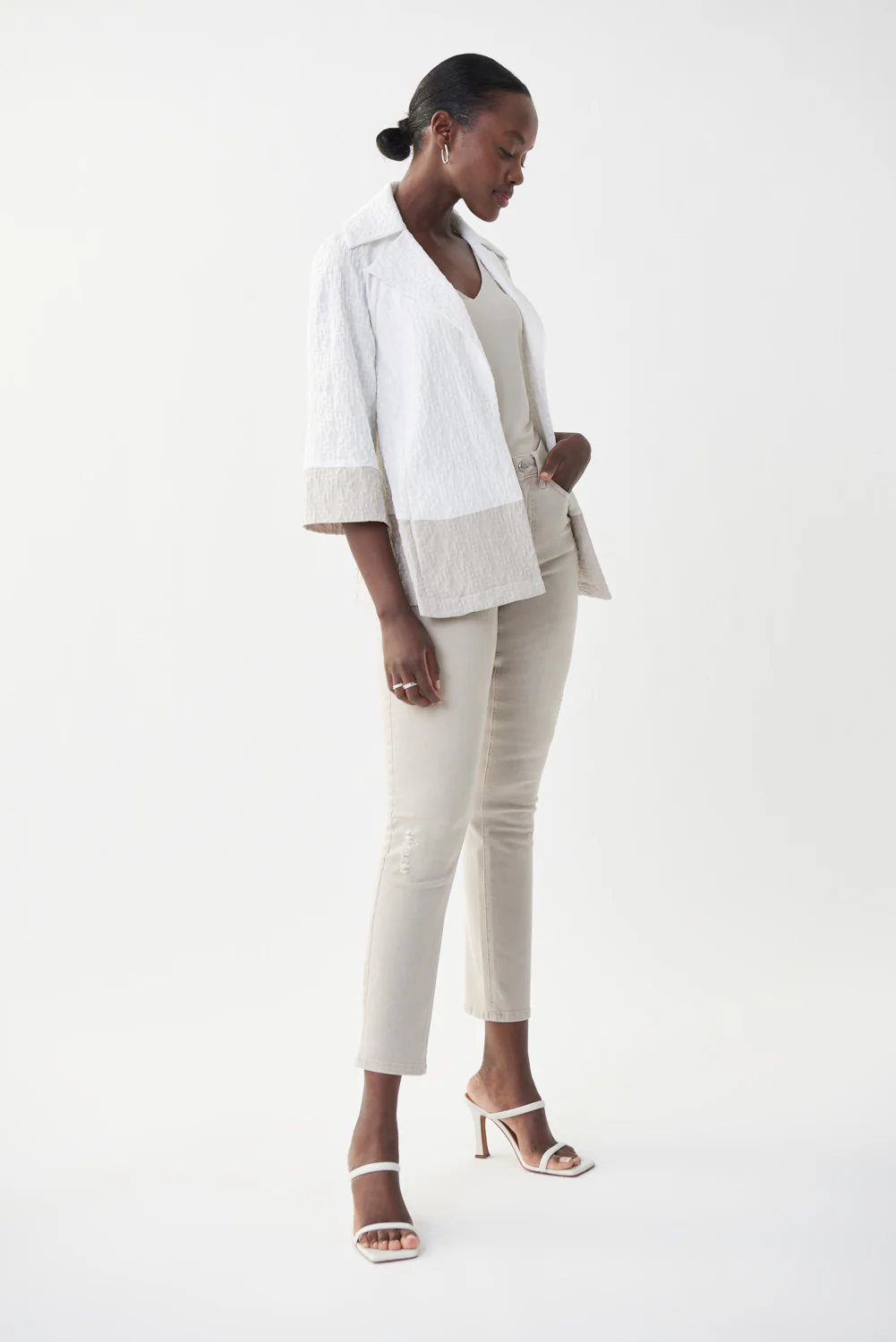 Joseph Ribkoff Vanilla/Moonstone Blazer Style 222224 - Image 2