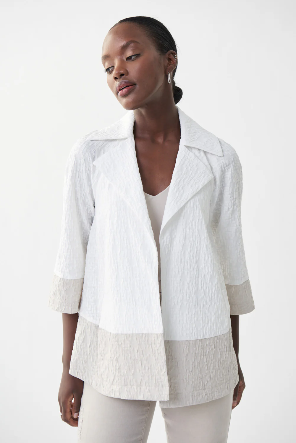 Joseph Ribkoff Vanilla/Moonstone Blazer Style 222224 - Image 3