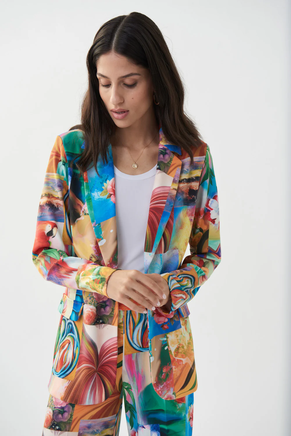 Joseph Ribkoff Vanilla/Multi Blazer Style 222225 - Image 2