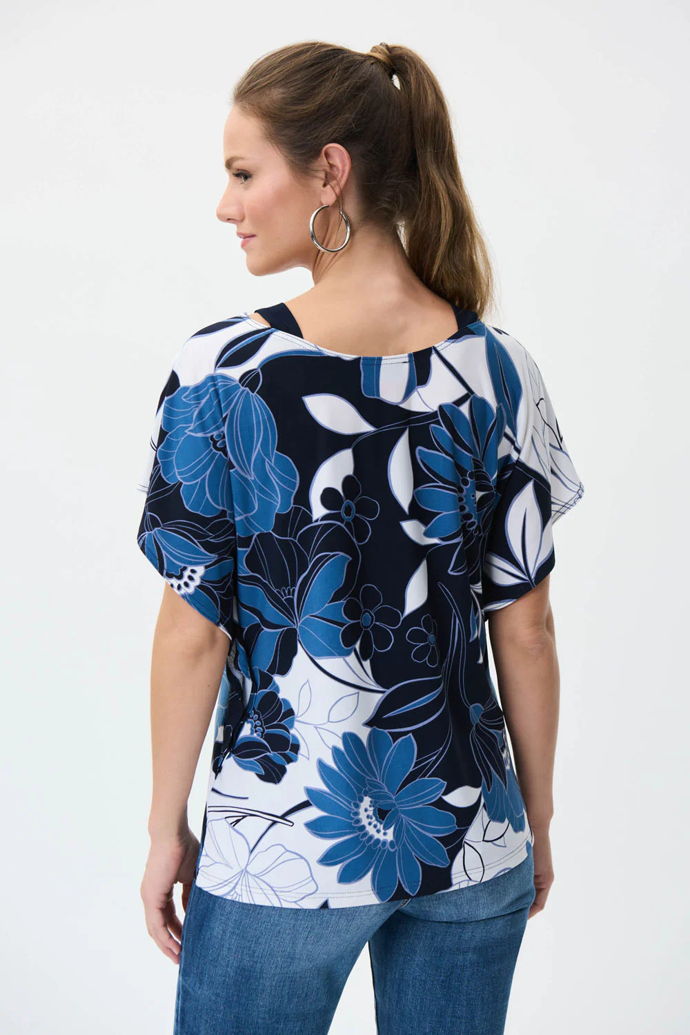 Joseph Ribkoff Vanilla/Multi Floral Print Top Style 231211 - Image 2