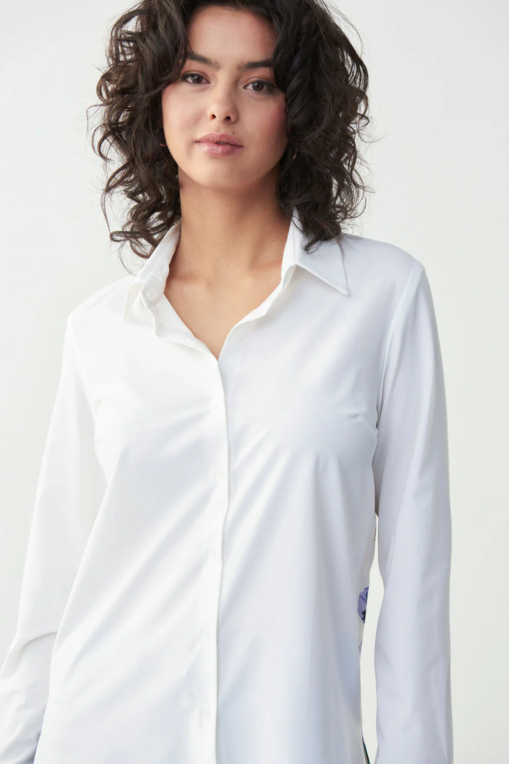 Joseph Ribkoff Vanilla/Multi High-Low Blouse Style 221237 - Image 2