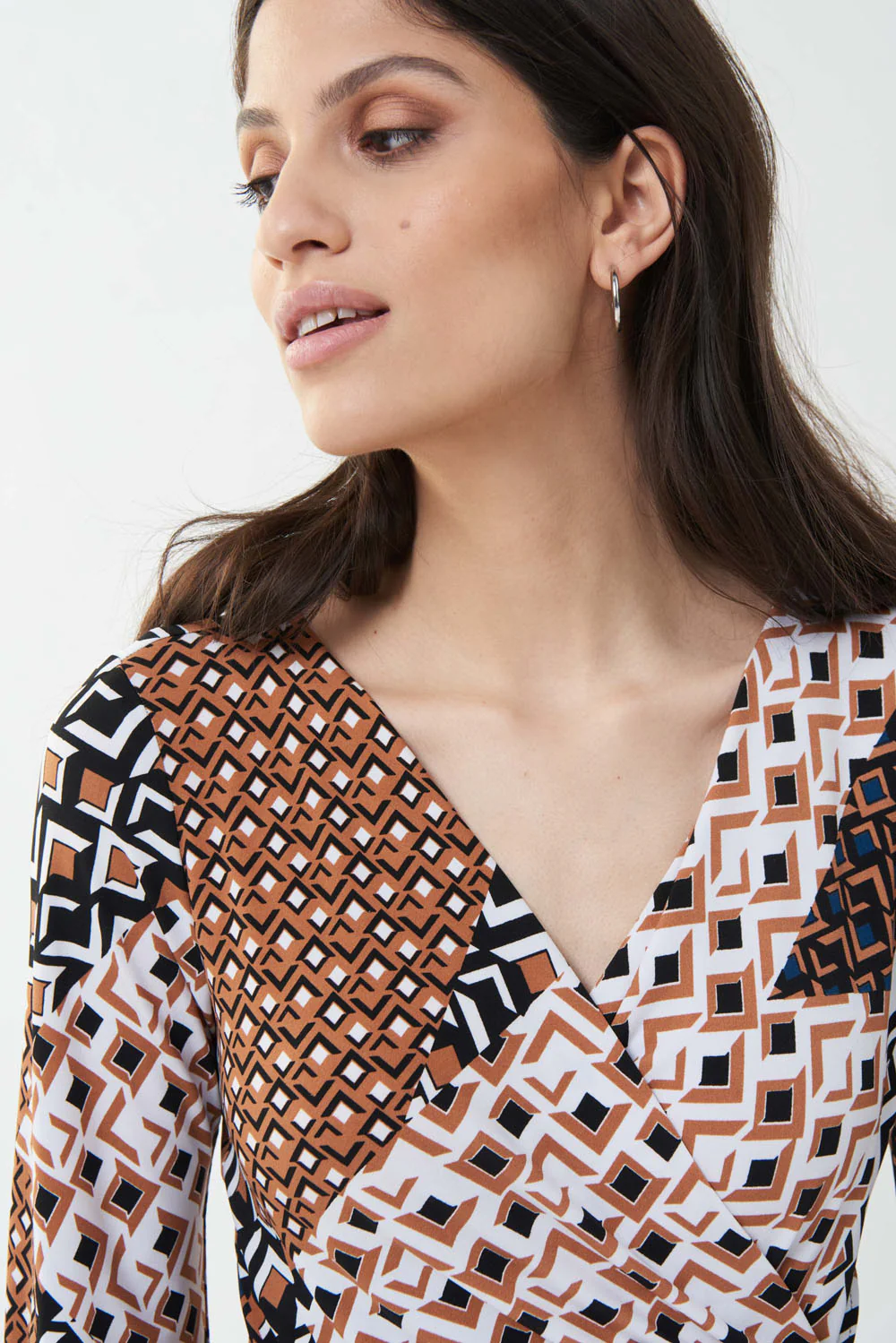 Joseph Ribkoff Vanilla/Multi Mixed Print Top Style 223287 - Image 3
