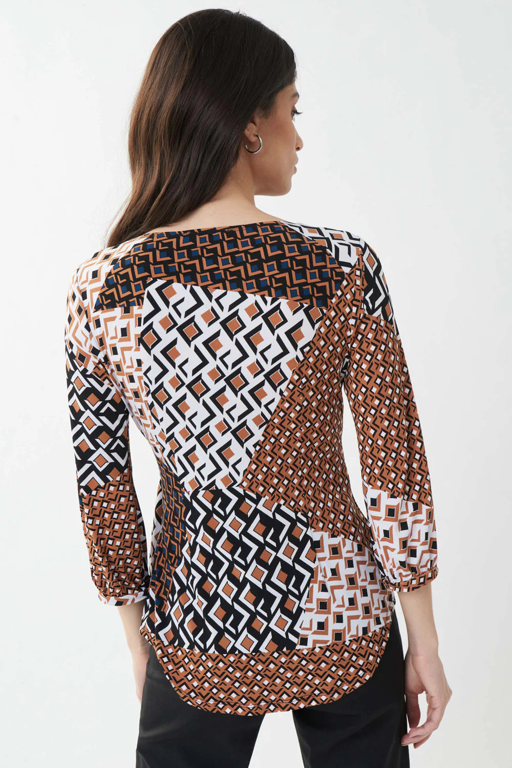 Joseph Ribkoff Vanilla/Multi Mixed Print Top Style 223287 - Image 4
