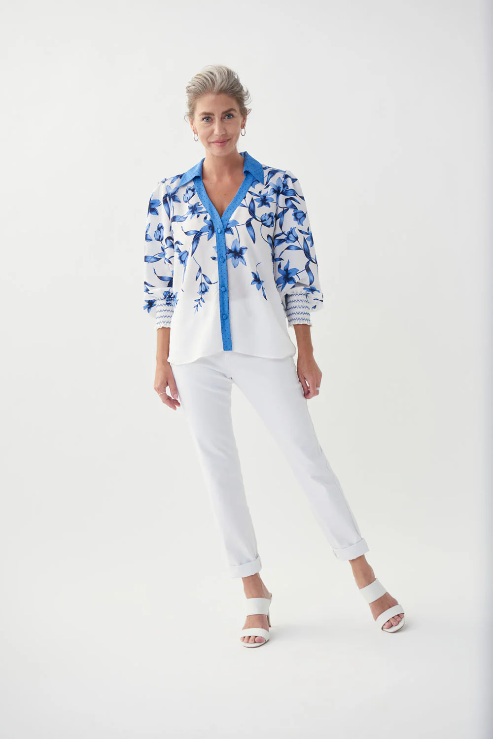 Joseph Ribkoff Vanilla/Multi Top Style 222209 - Image 4