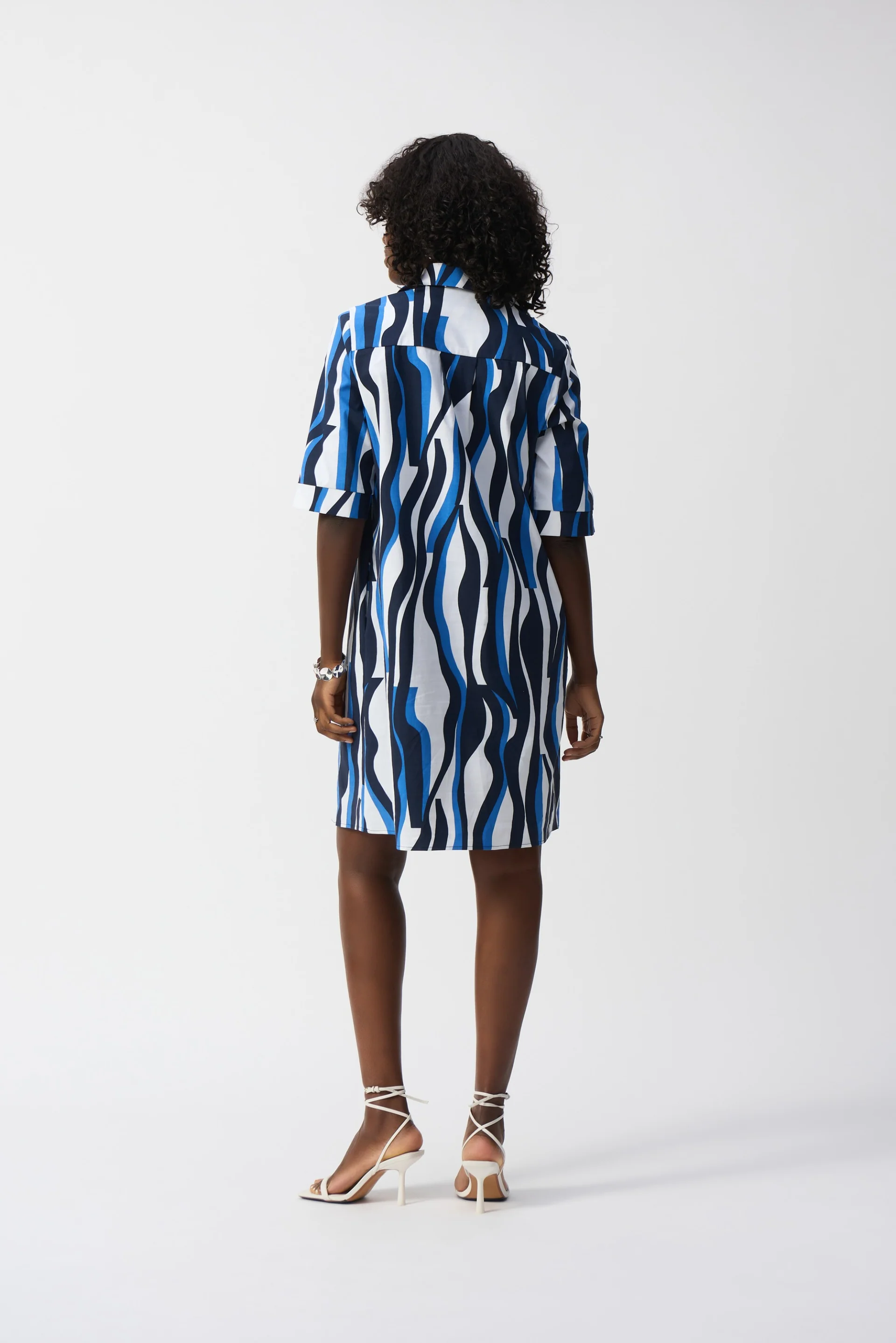 Joseph Ribkoff Vanilla/Multi Trapeze Shirt Dress Style 251294 - Image 4