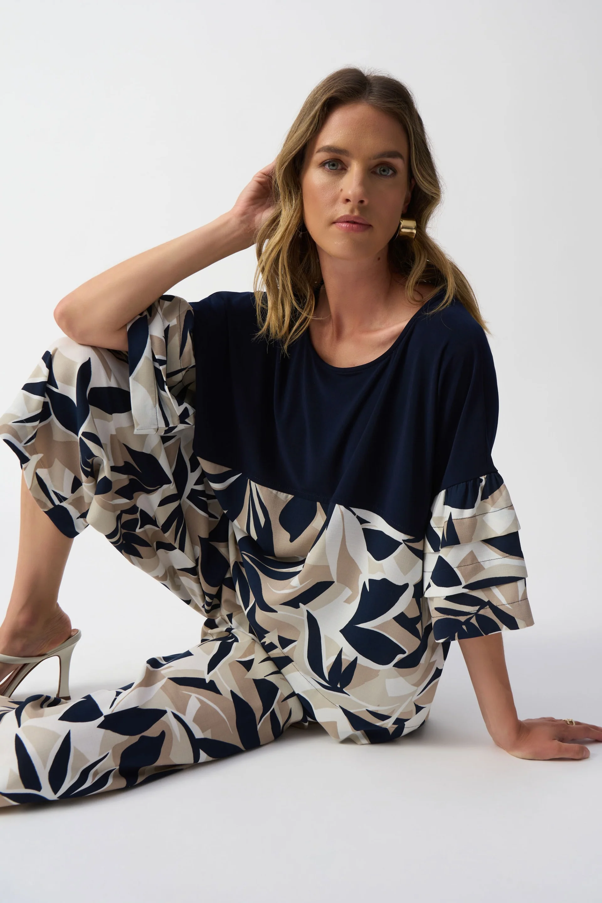 Joseph Ribkoff Tropical Print Boxy Top Style 251073 - Image 3