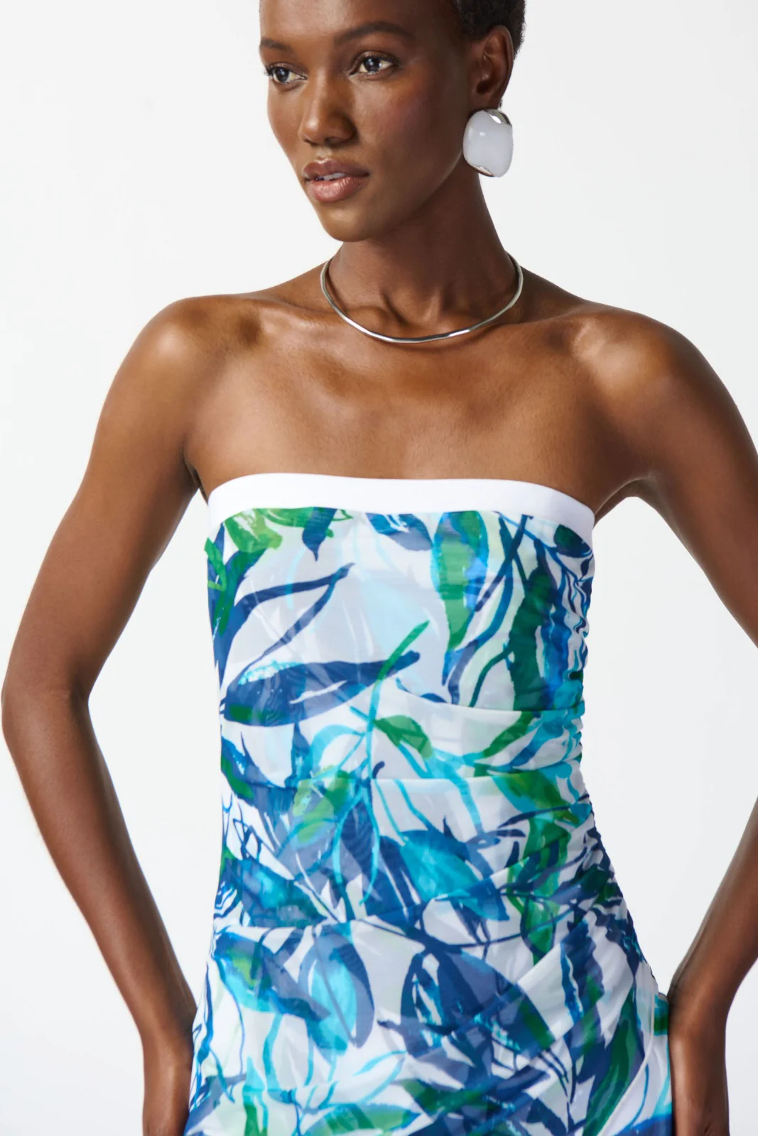 Joseph Ribkoff Vanilla/Multi Tropical Print Jumpsuit Style 242024 - Image 3