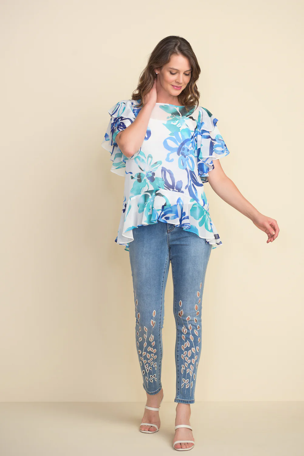 Joseph Ribkoff Vanilla/Multi Two Peice Tunic Style 212228 - Image 4