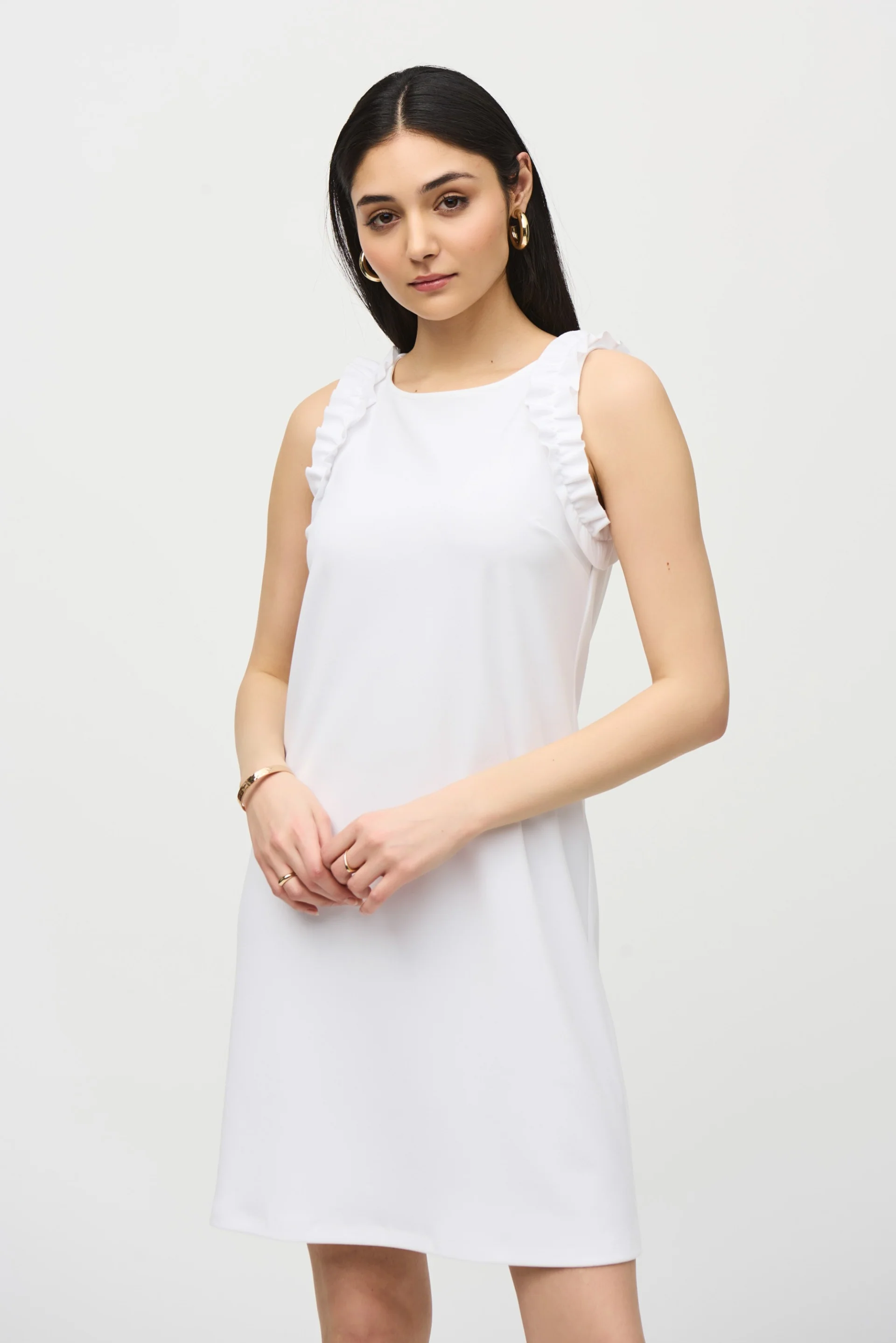 Joseph Ribkoff Vanilla Sleeveless Straight Dress Style 242115 - Image 2