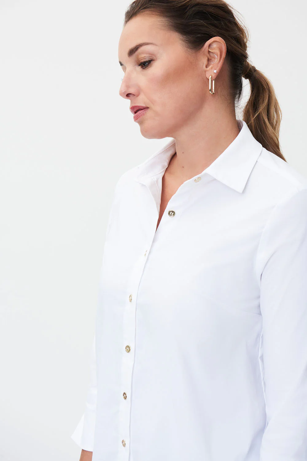 Joseph Ribkoff Vanilla Stretch Woven Button-Down Blouse Style 232075 - Image 2