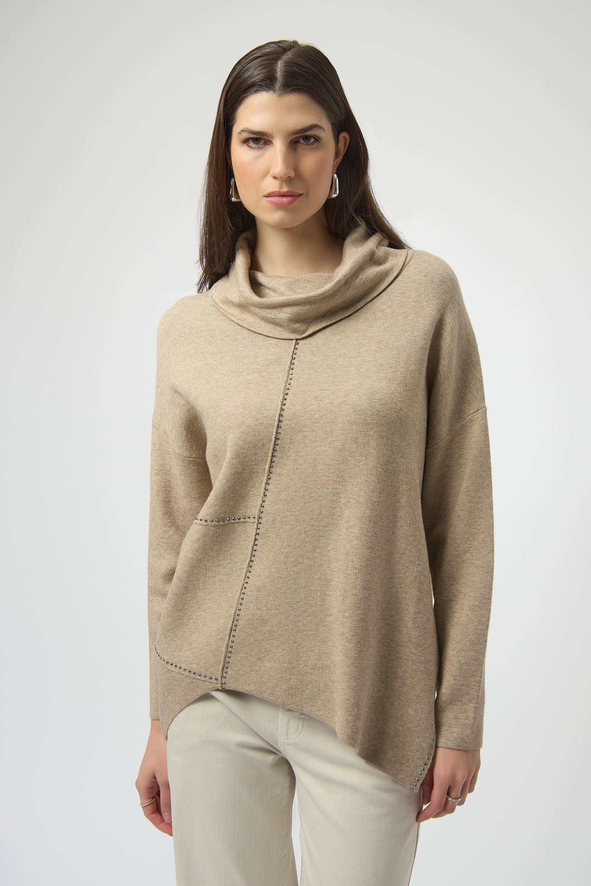 Joseph Ribkoff Cowl Neck Asymmetrical Pullover Style 253913