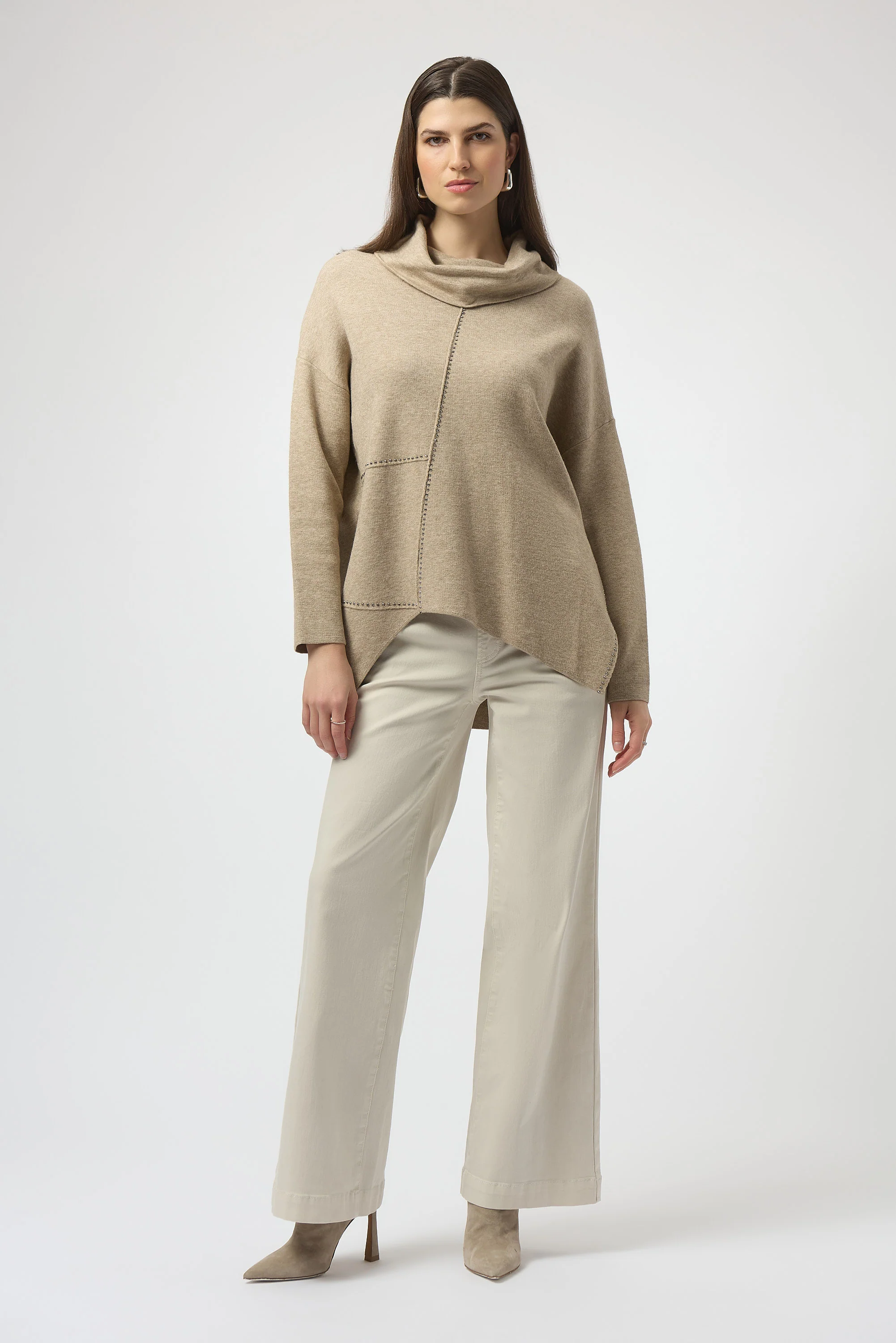 Joseph Ribkoff Cowl Neck Asymmetrical Pullover Style 253913 - Image 2