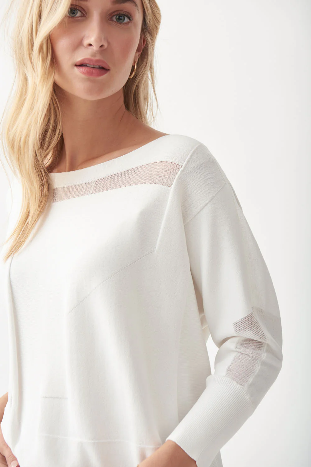 Joseph Ribkoff Vanilla Cut-Out Knit Top Style 221909 - Image 3