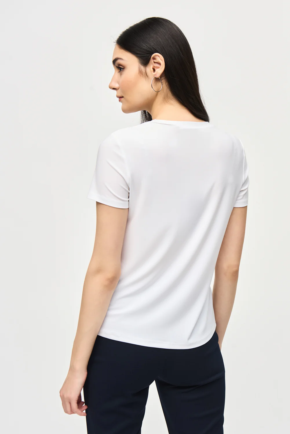 Joseph Ribkoff Vanilla Top with Rhinestone Neckline Style 241019 - Image 2