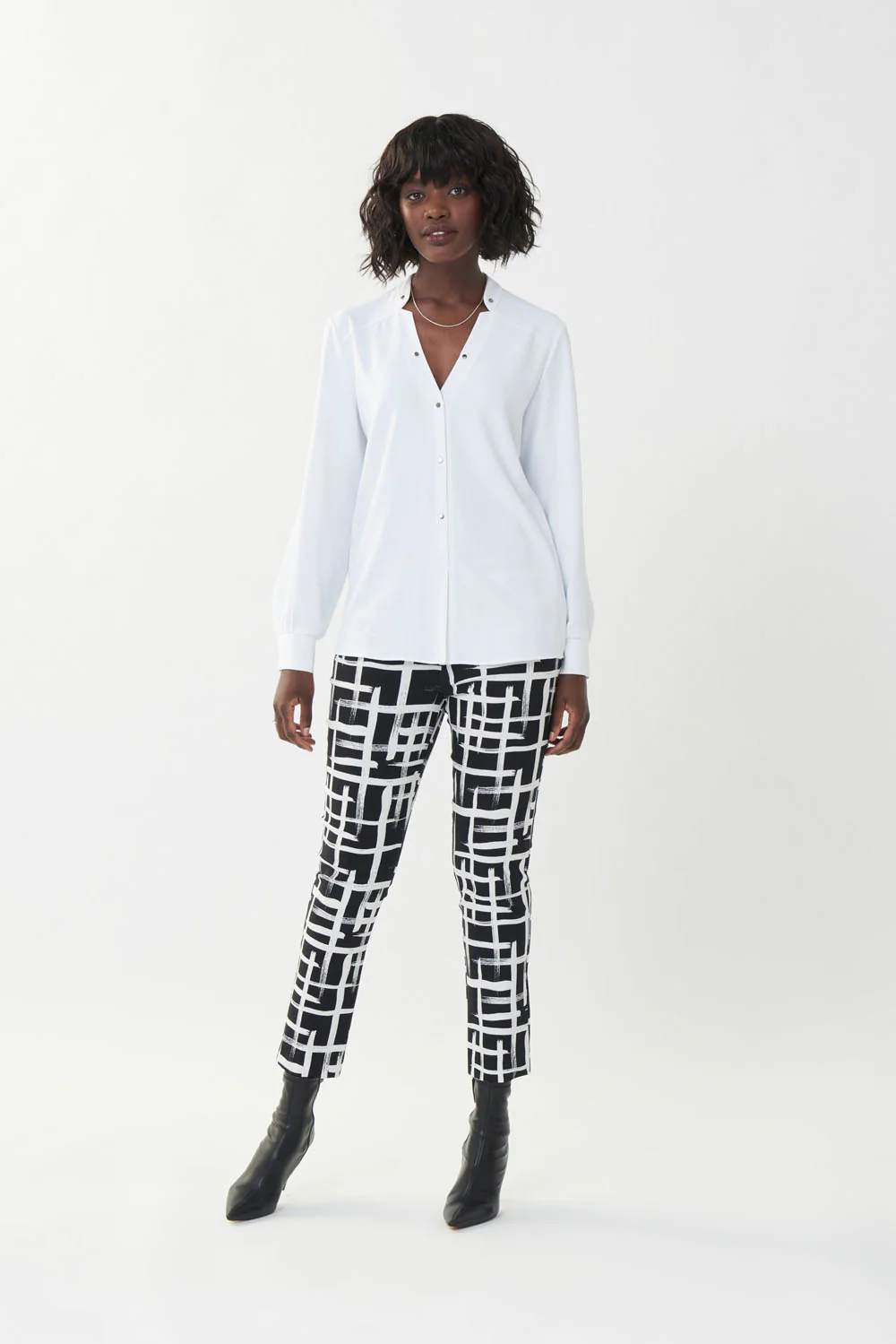 Joseph Ribkoff Vanilla Woven Top Style 223054 - Image 4