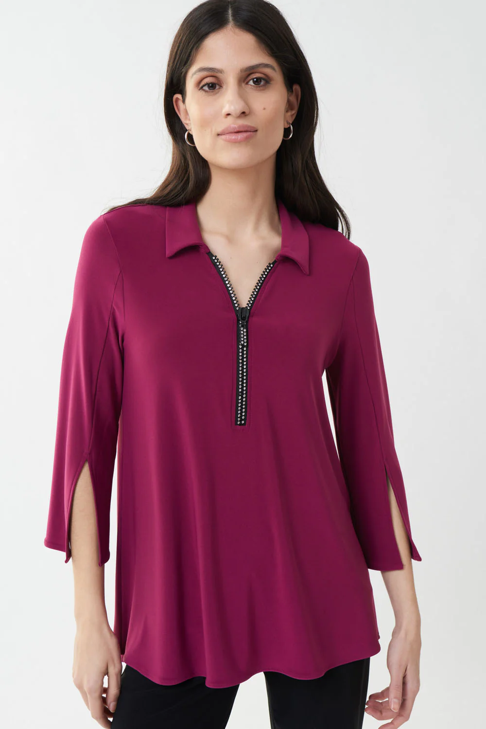 Joseph Ribkoff Vineyard Rhinestone Trim Tunic Style 223120