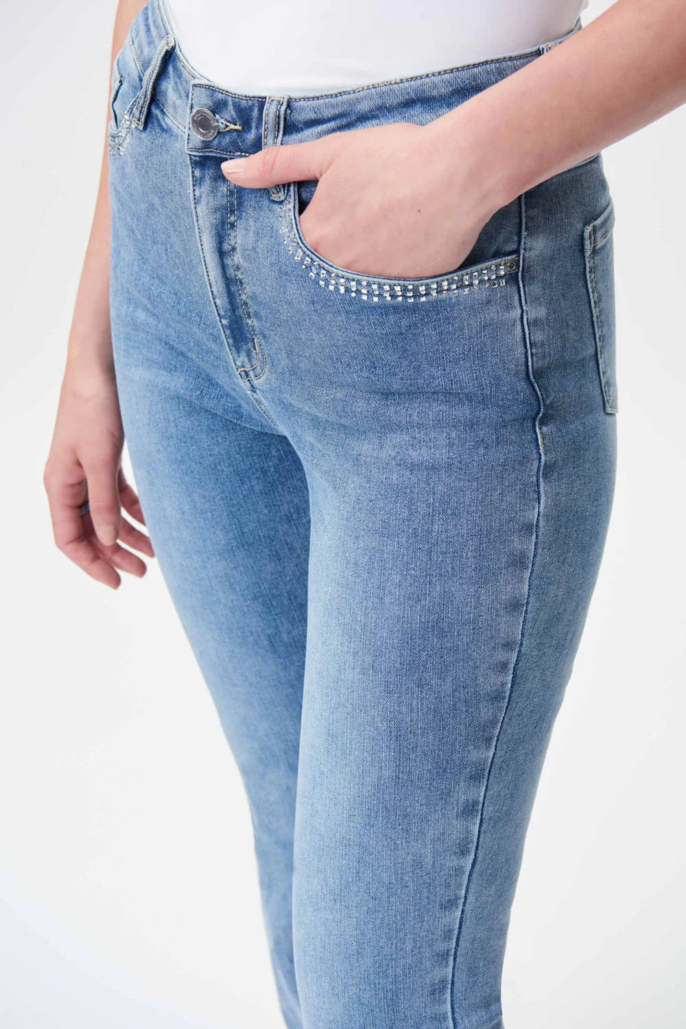 Joseph Ribkoff Vintage Blue Denim Pant Style 231919 - Image 2