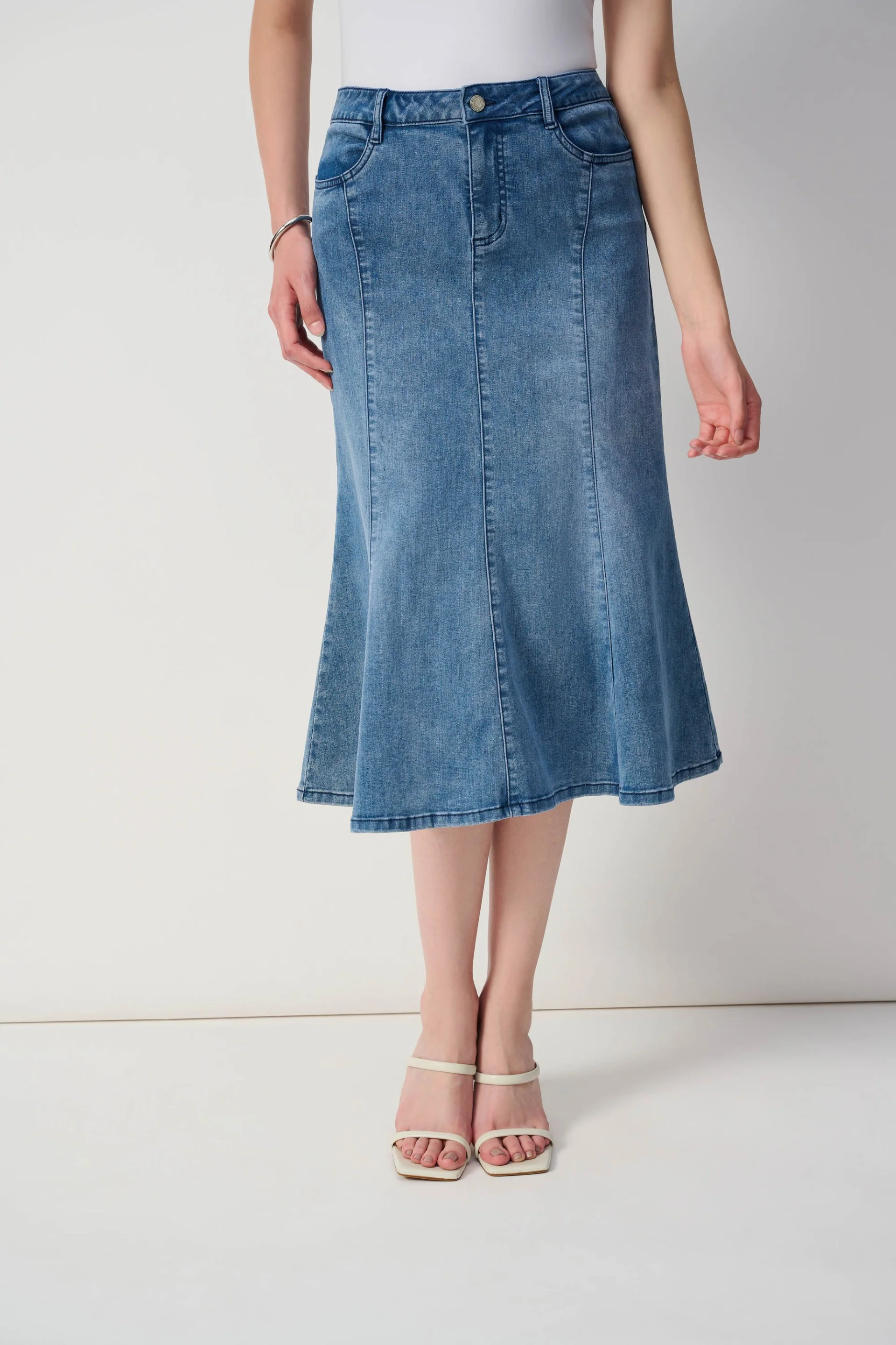 Joseph Ribkoff Vintage Blue Trumpet Skirt Style 251952 - Image 2