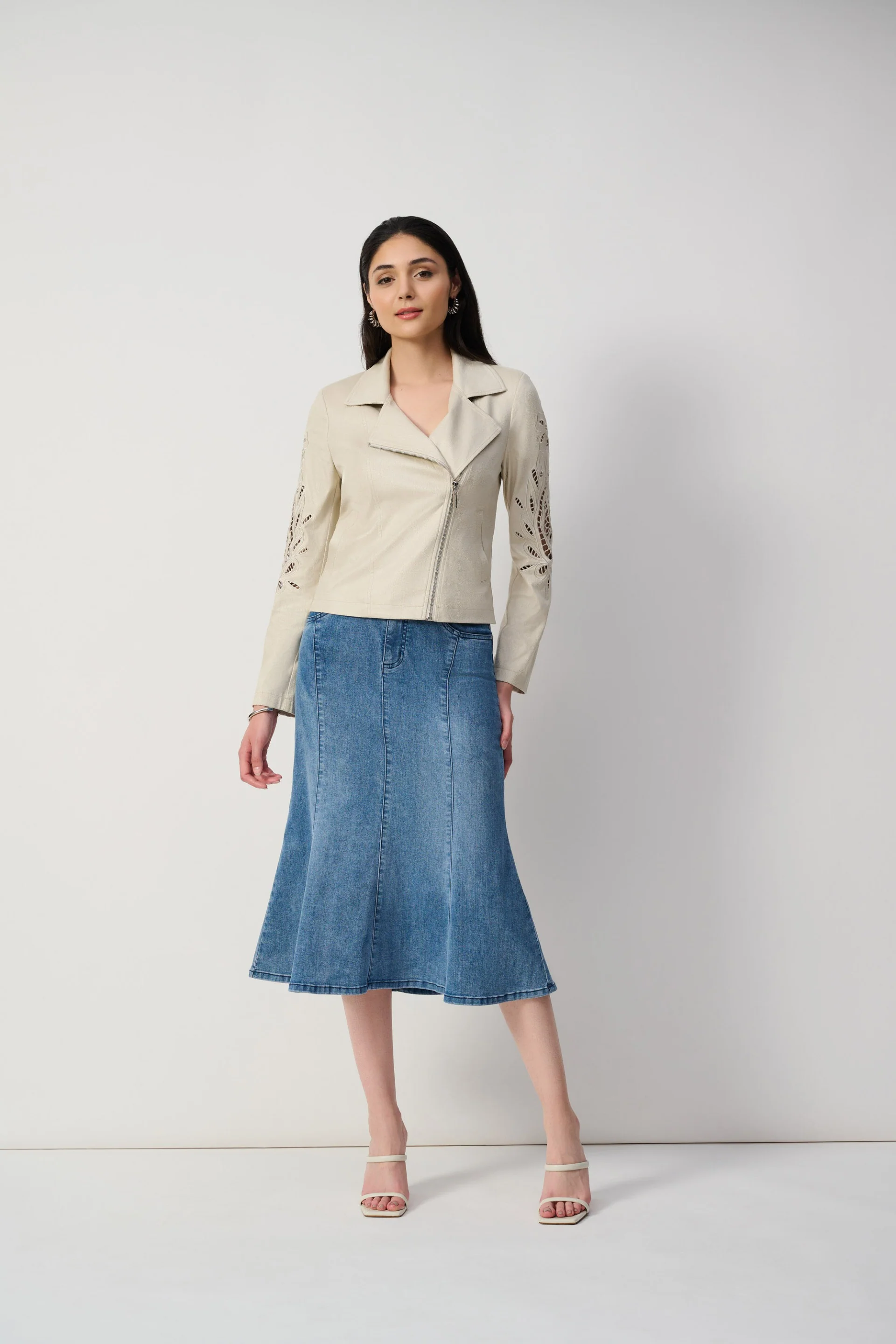 Joseph Ribkoff Vintage Blue Trumpet Skirt Style 251952 - Image 7