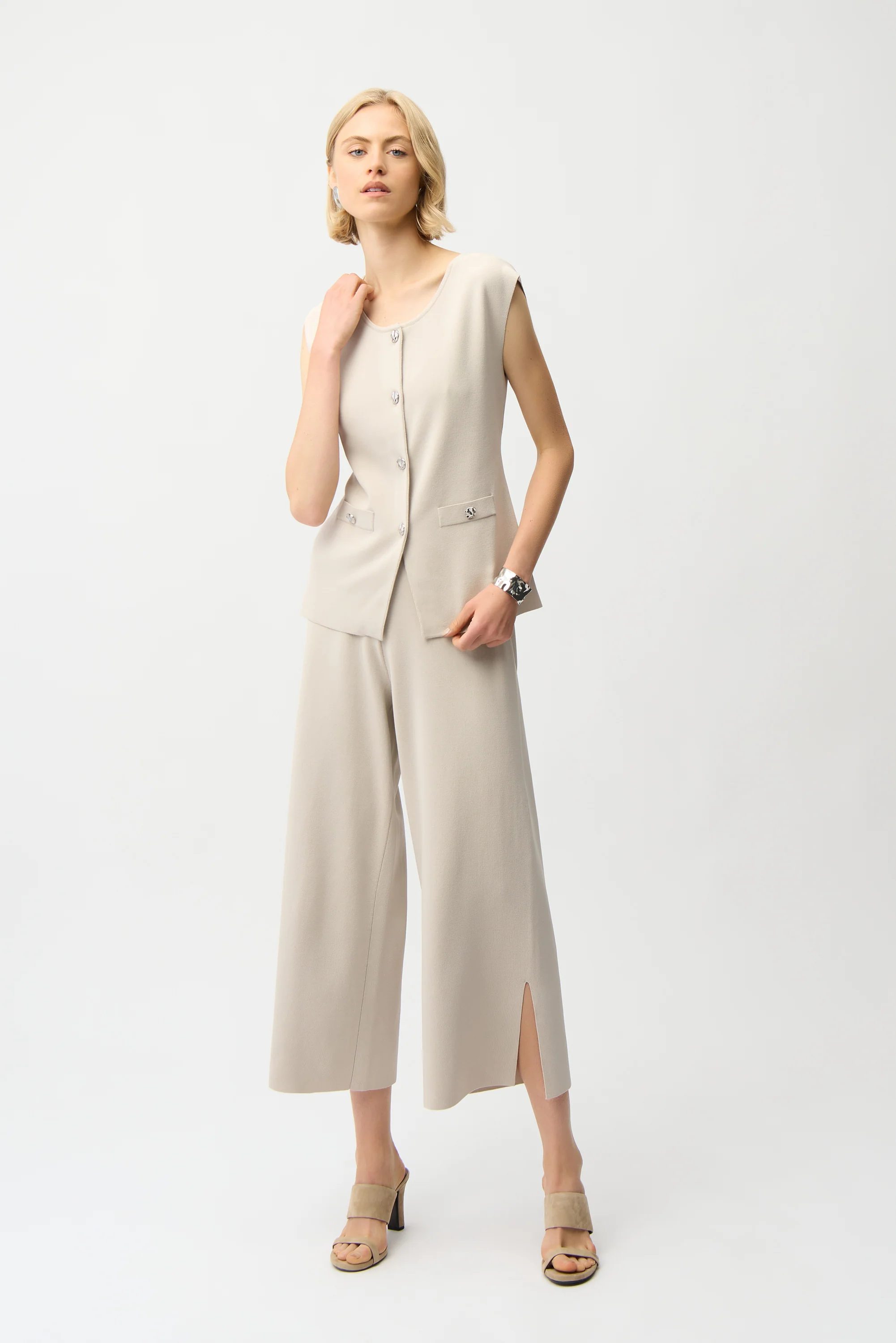 Joseph Ribkoff Viscose Blend Culotte Pants Style 261943 - Image 2
