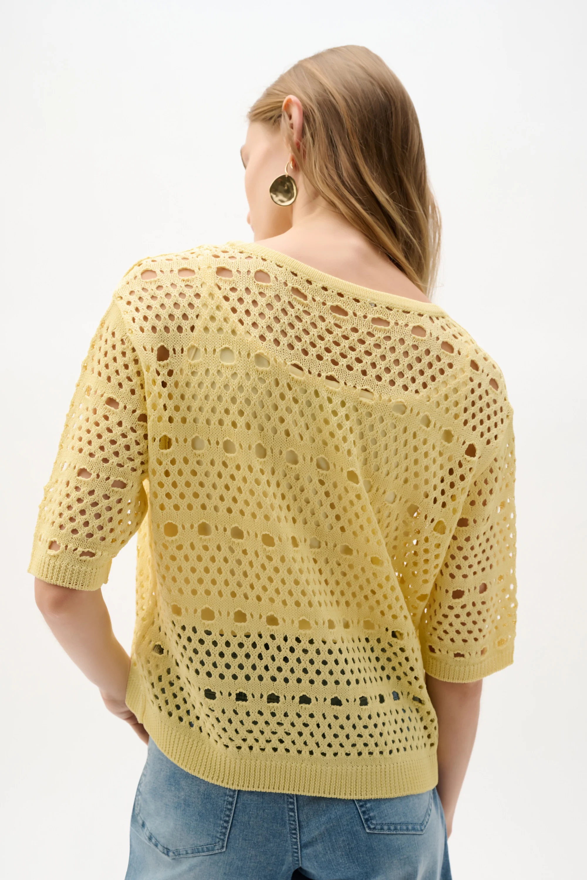 Joseph Ribkoff Sweater Knit Open-Stitch Cardigan Style 262955 - Image 10