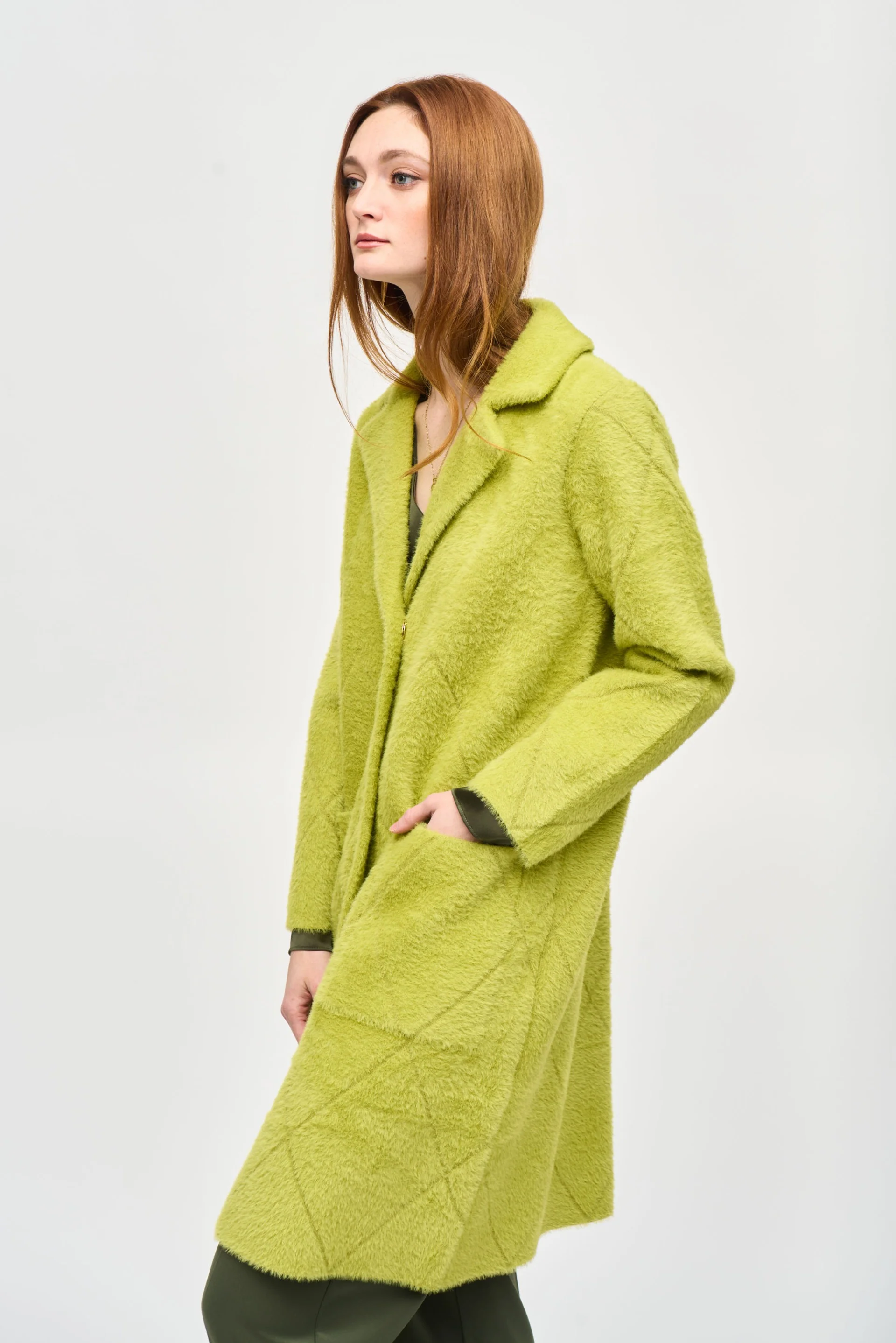 Joseph Ribkoff Wasabi Notched Collar Coat Style 233951 - Image 2