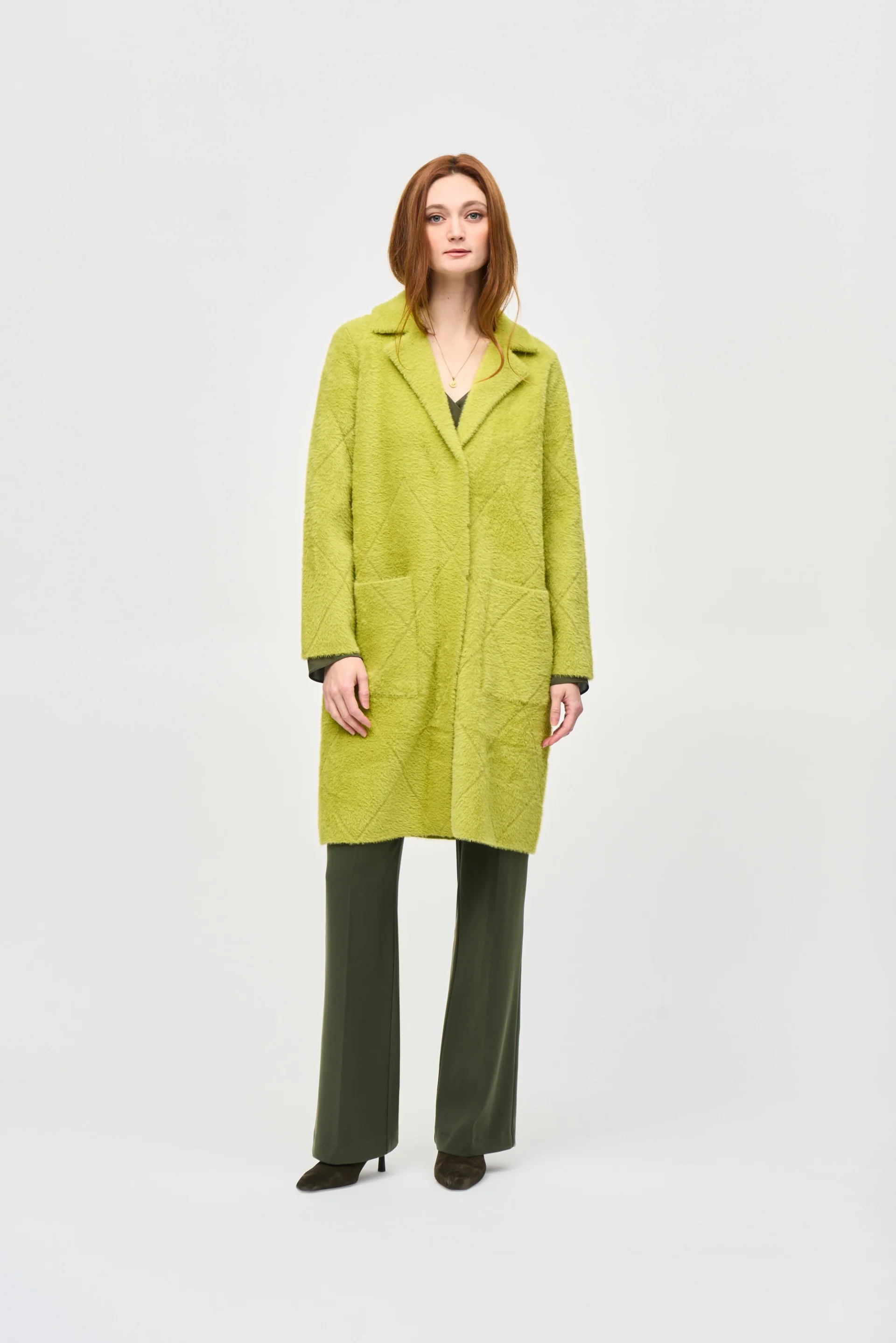 Joseph Ribkoff Wasabi Notched Collar Coat Style 233951 - Image 5