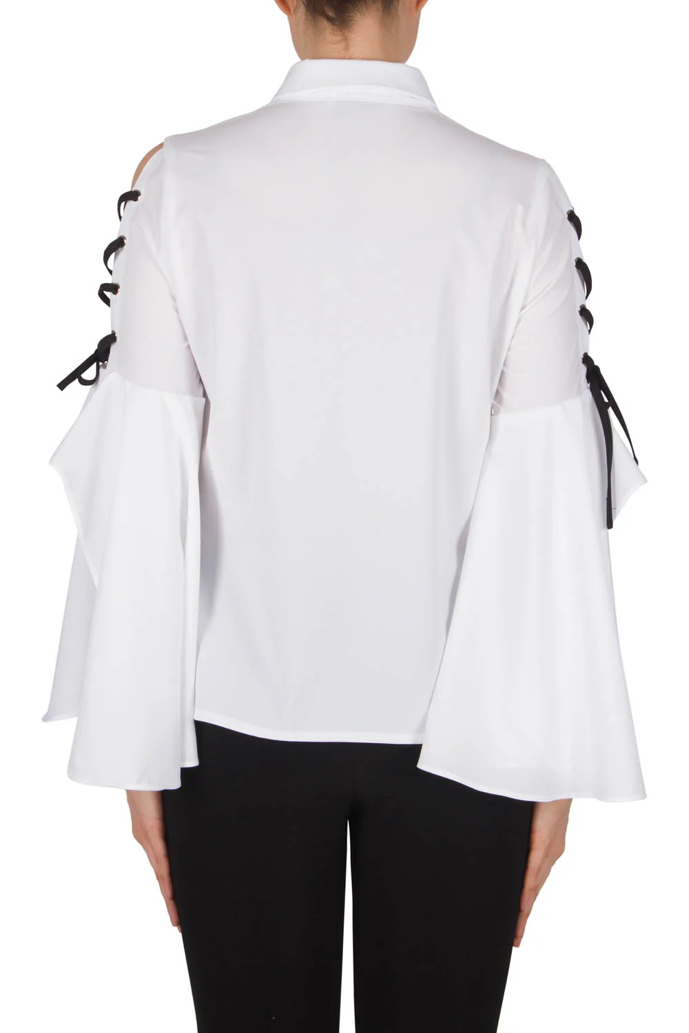 Joseph Ribkoff White/Black Blouse Style 182516 - Image 2