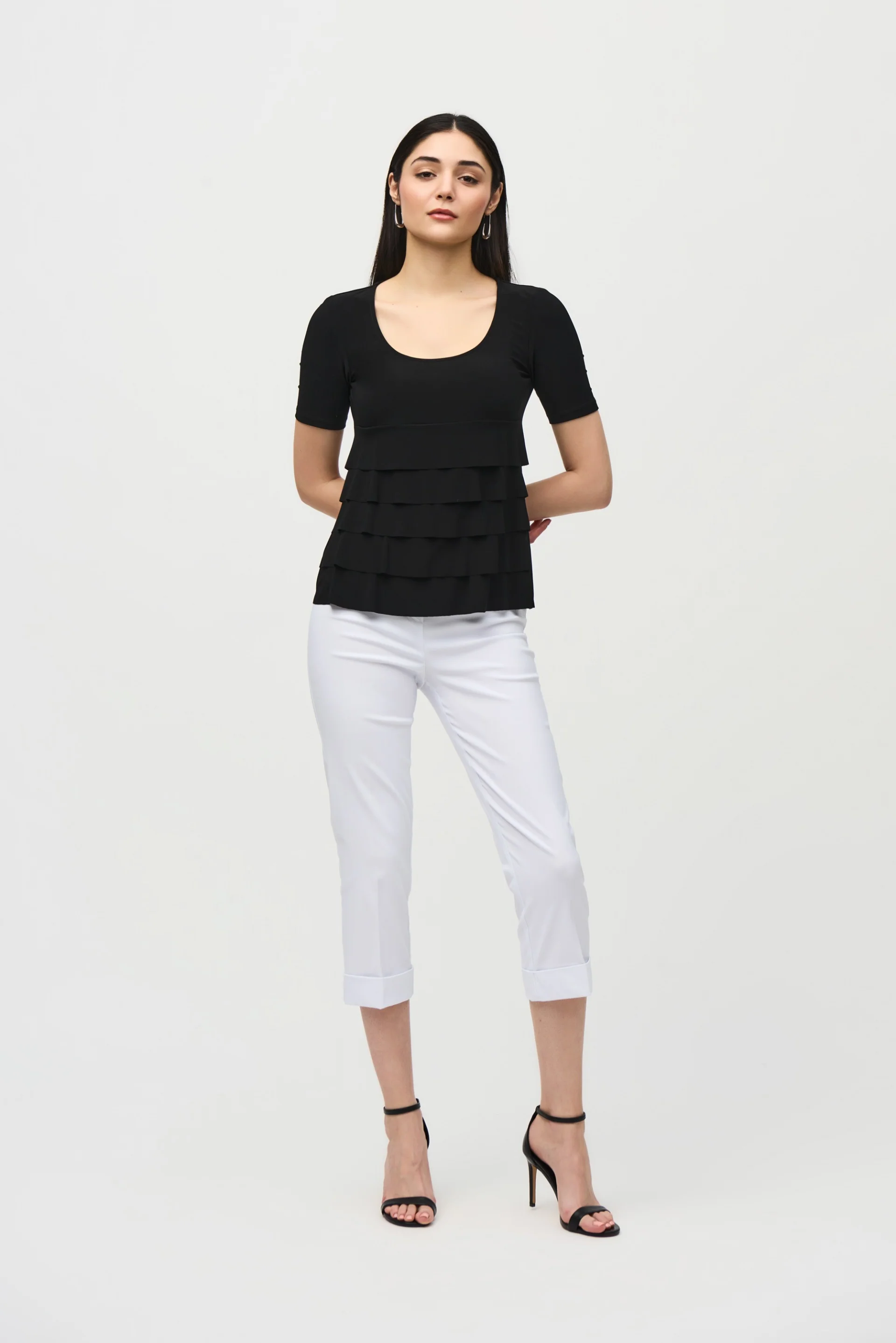 Joseph Ribkoff White Cropped Pants Style 242054 - Image 3