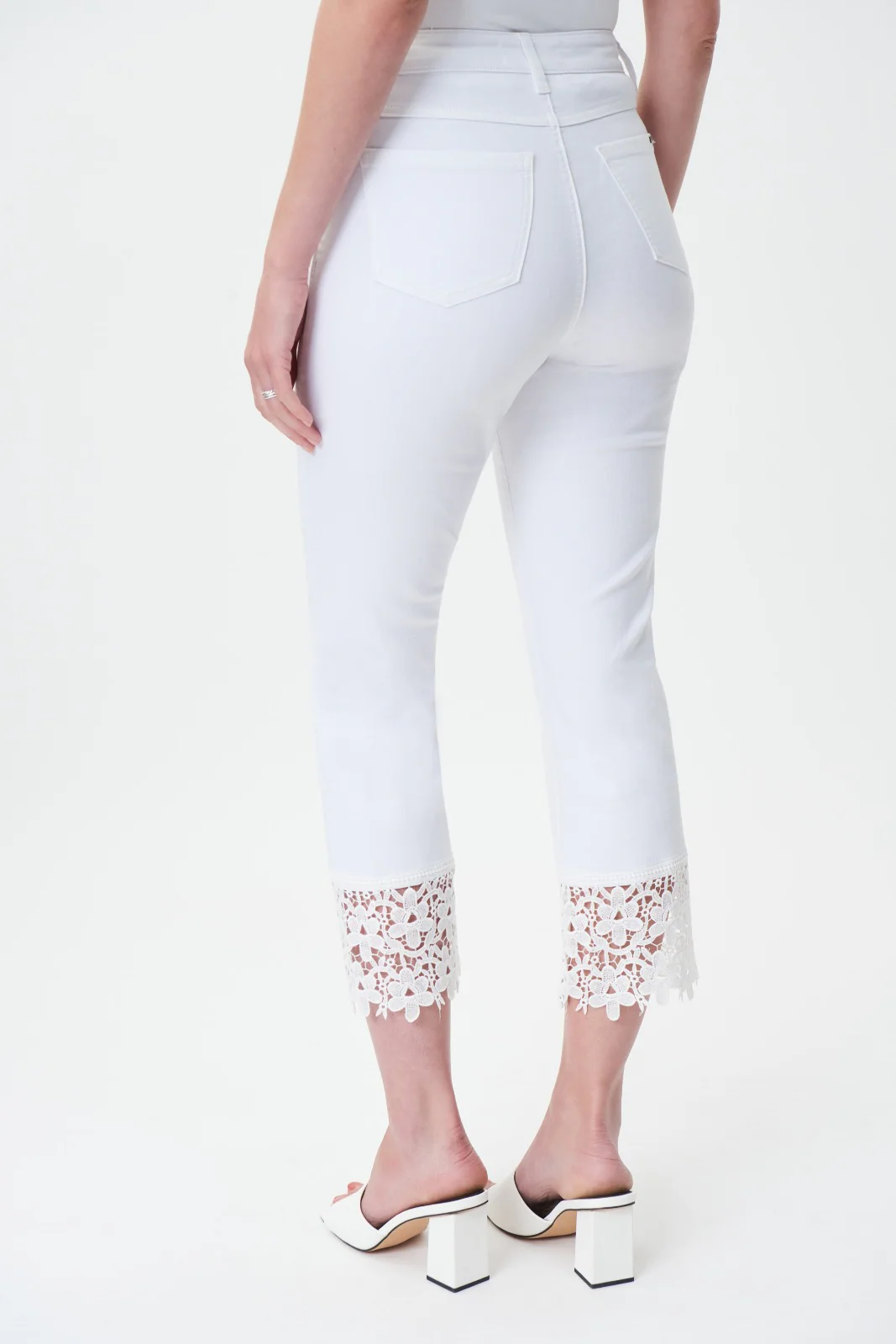 Joseph Ribkoff White Denim Capri Pants Style 232909 - Image 2