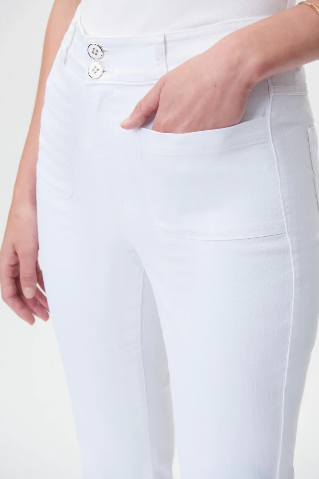Joseph Ribkoff White Denim Pants Style 232936 - Image 3
