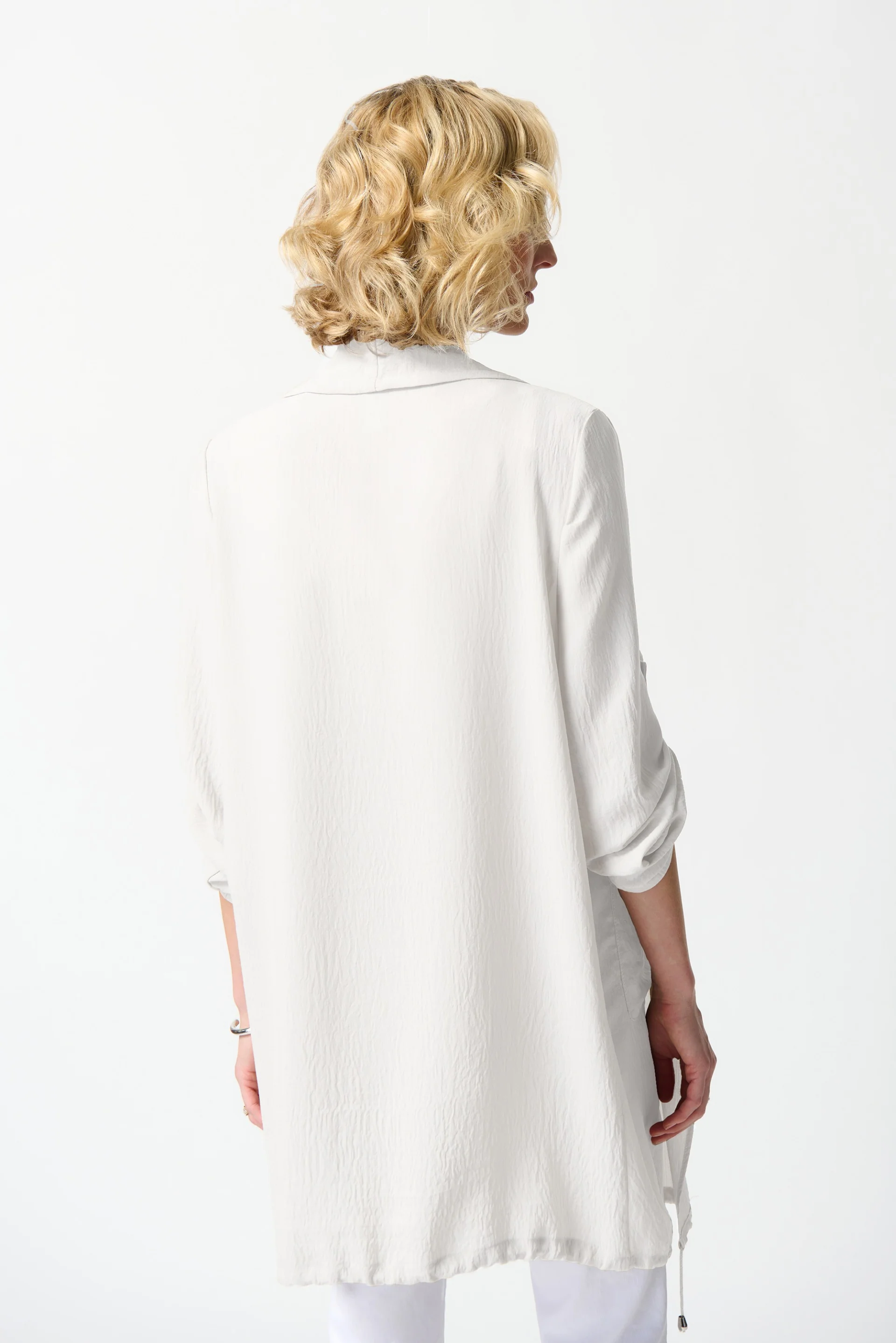 Joseph Ribkoff White Gauze Boxy Cover Up Style 242058 - Image 2