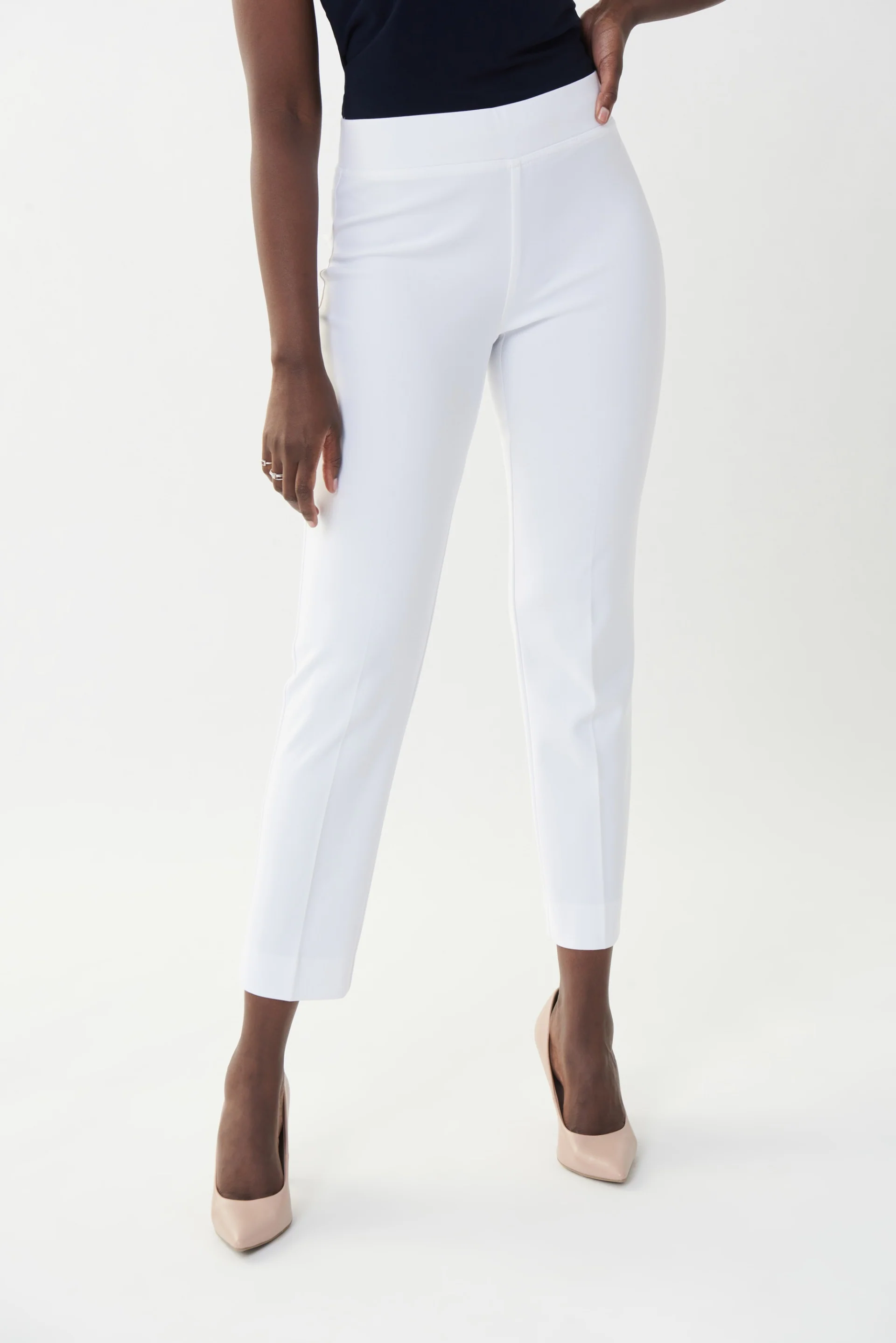 Joseph Ribkoff White Classic Straight Pants Style 143105 - Image 2