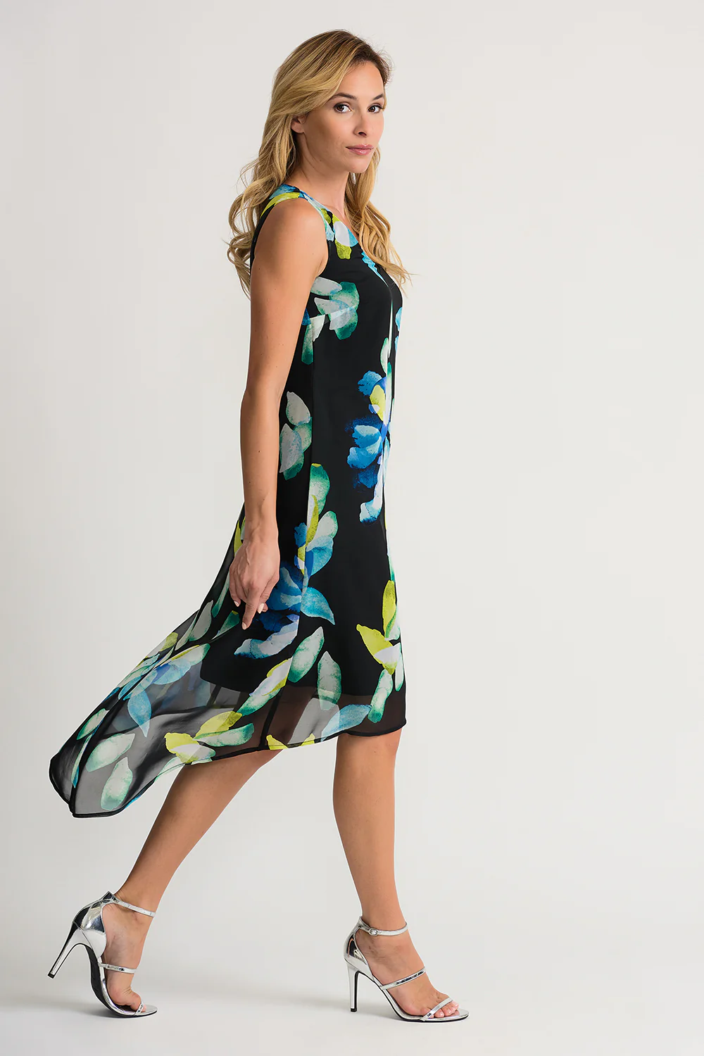 Joseph Ribkoff Black/Multi Dress Style 202028 - Image 3