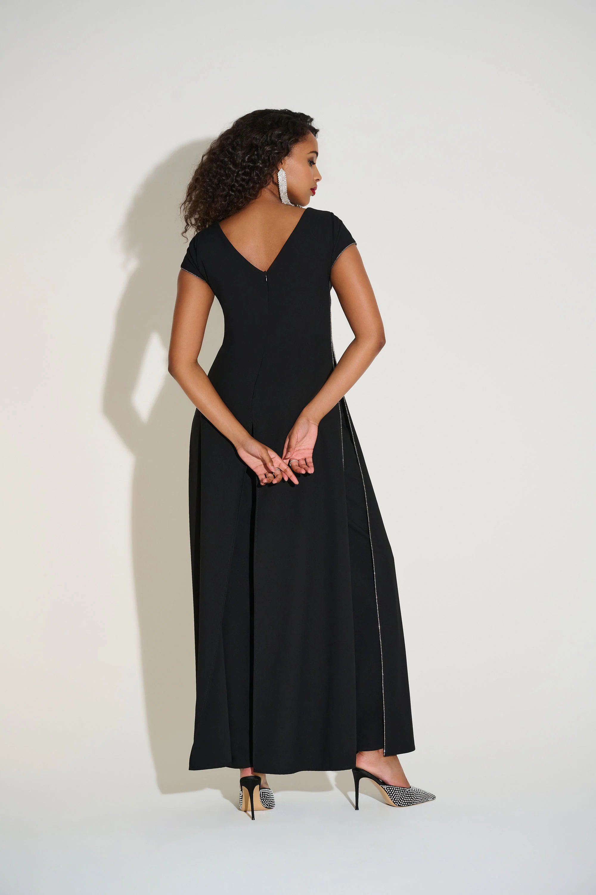 Joseph Ribkoff Wide Leg Jumpsuit with Rhinestone Detail Style 253757 - Image 4