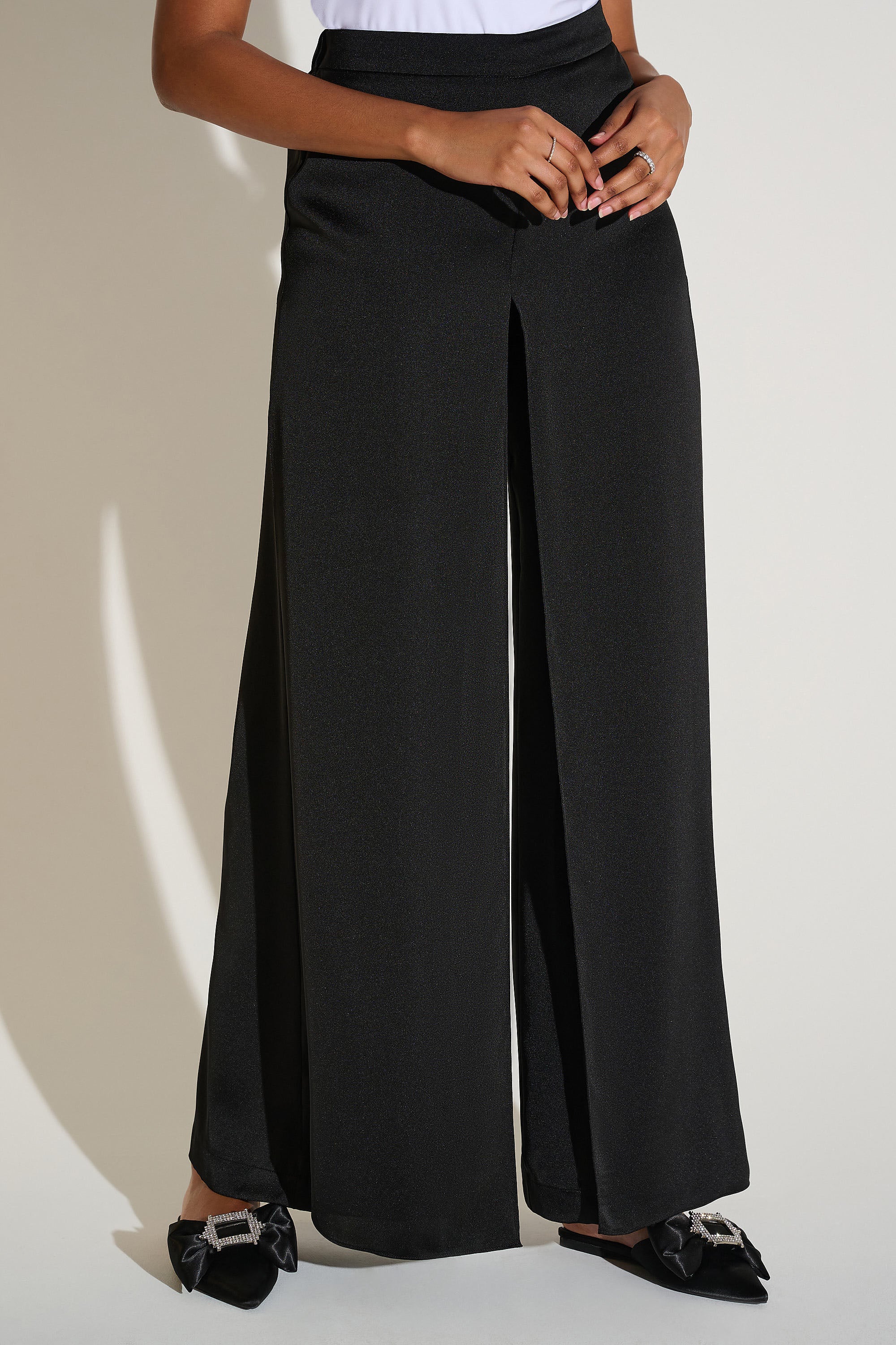 Joseph Ribkoff Wide Leg Pants with Front Overlay Style 253788
