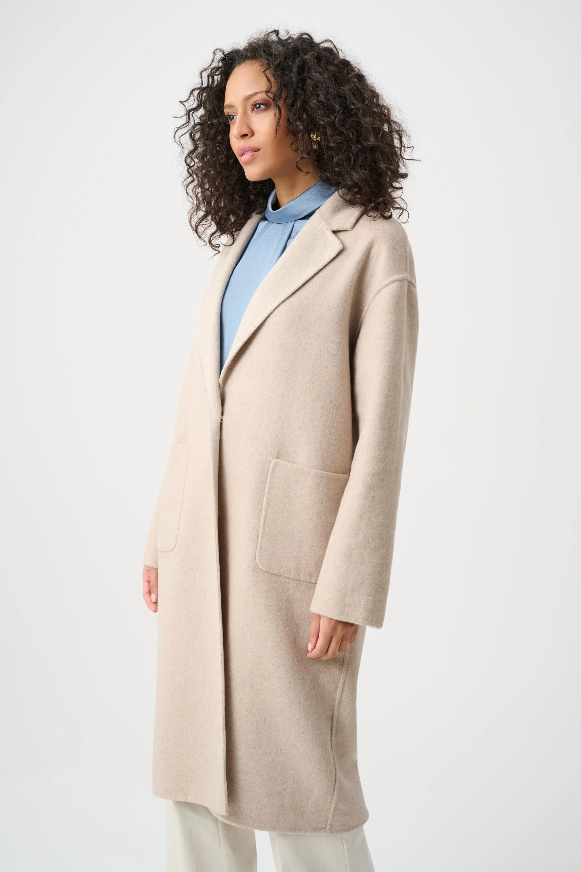 Joseph Ribkoff Wool Blend Plaid Reversible Boxy Coat Style 263913 - Image 2