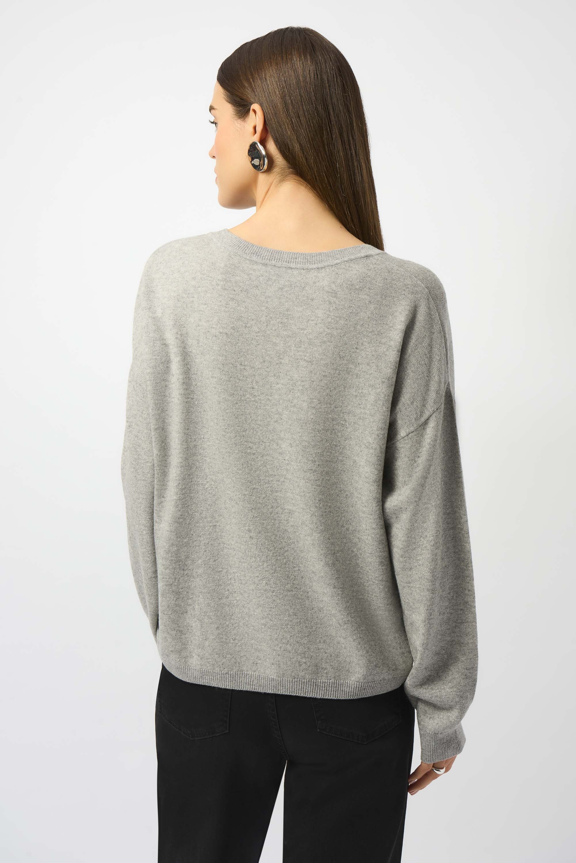 Joseph Ribkoff Wool Blend V-Neck Boxy Sweater Style 253967 - Image 7