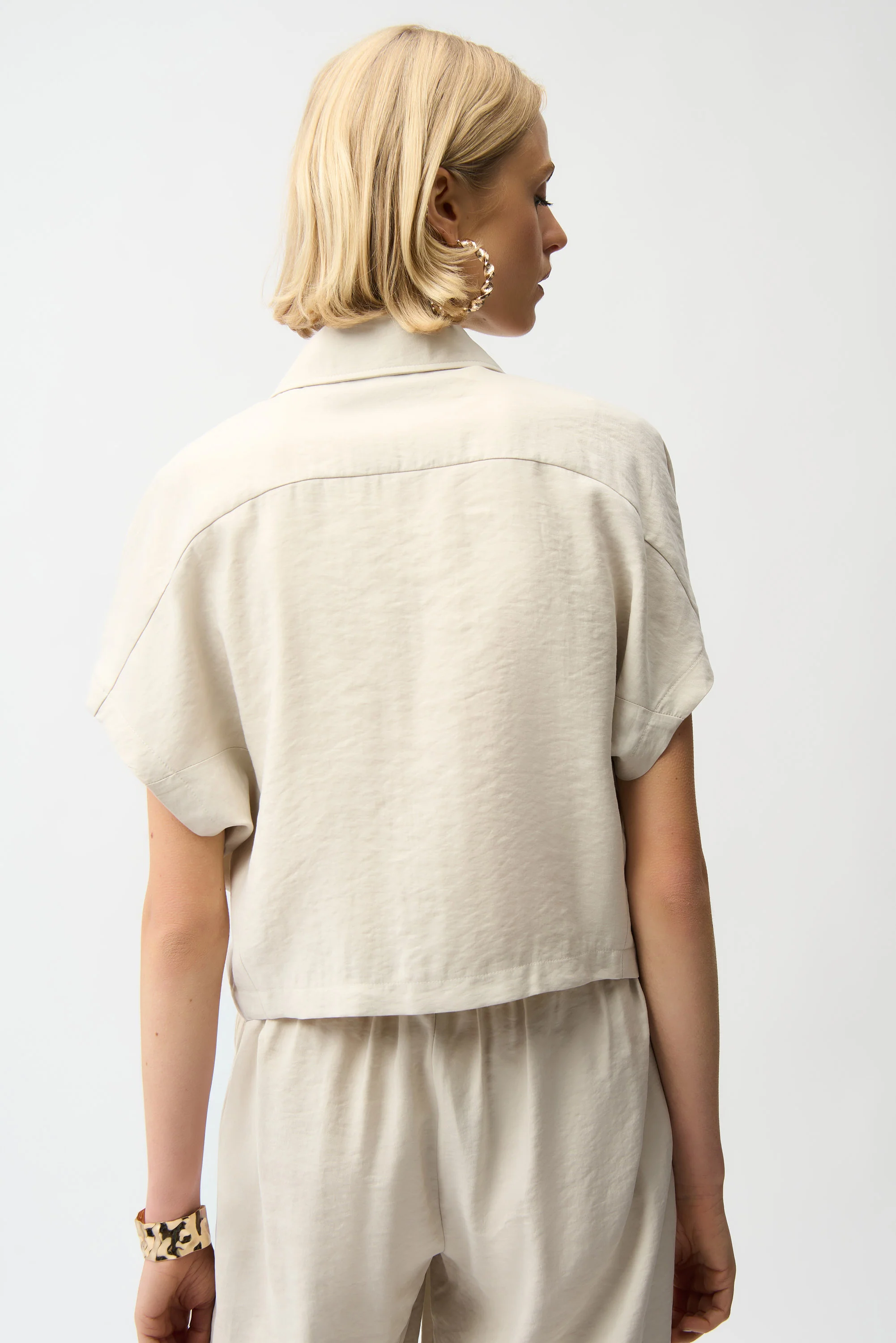 Joseph Ribkoff Woven Boxy Jacket With Zipper Front Style 261237 - Image 4